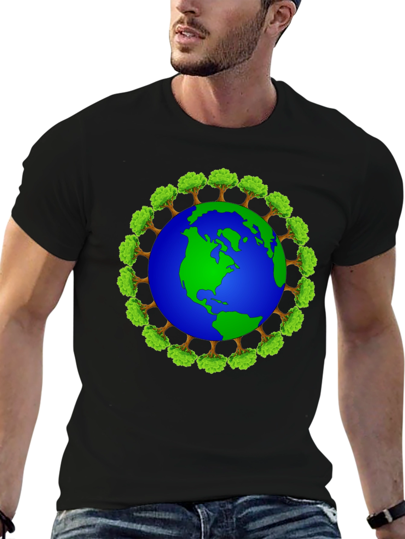 Earth Day T-Shirt - Tree Globe Design