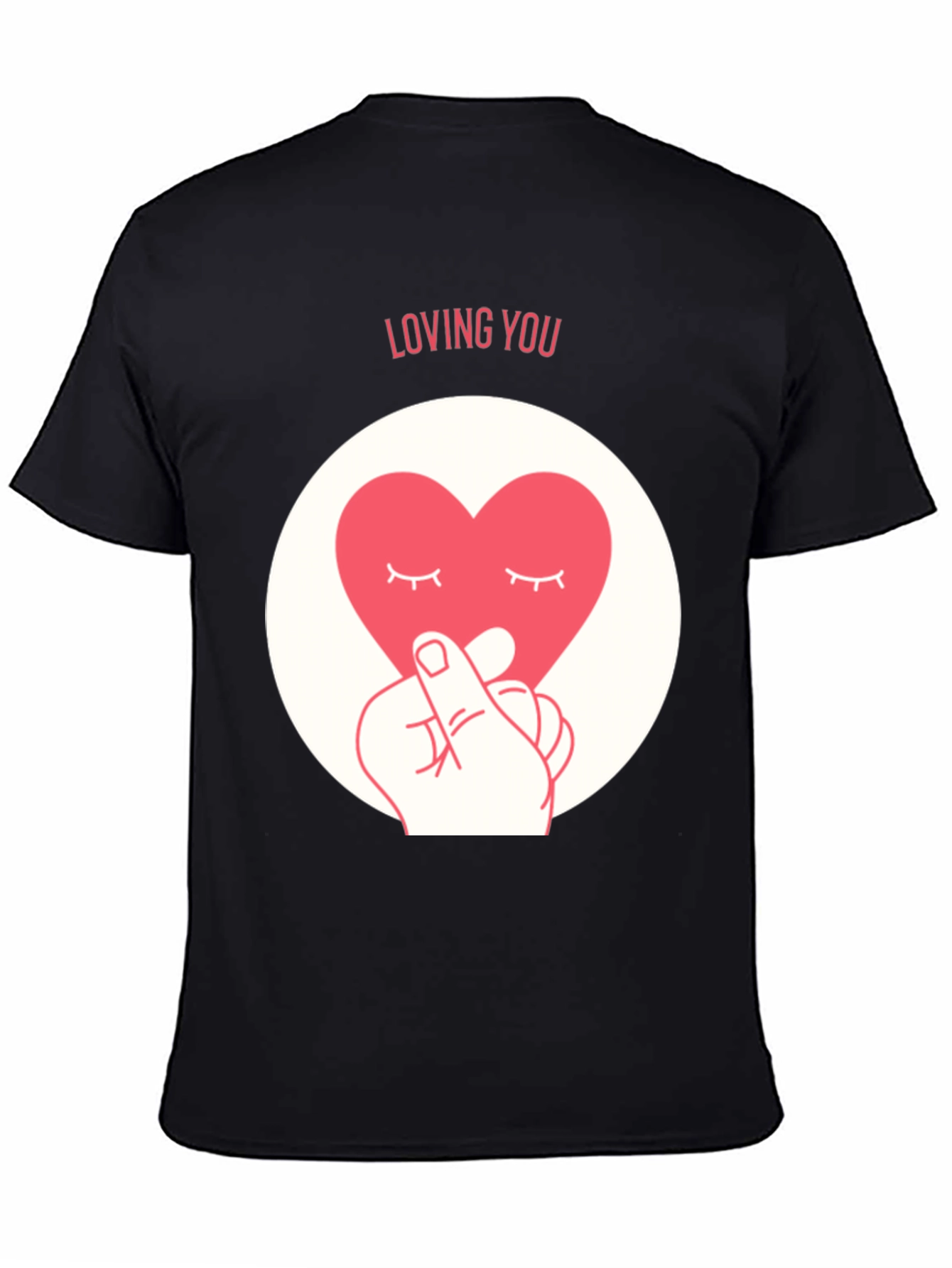 Loving You Heart Graphic Tee - Soft Black Cotton