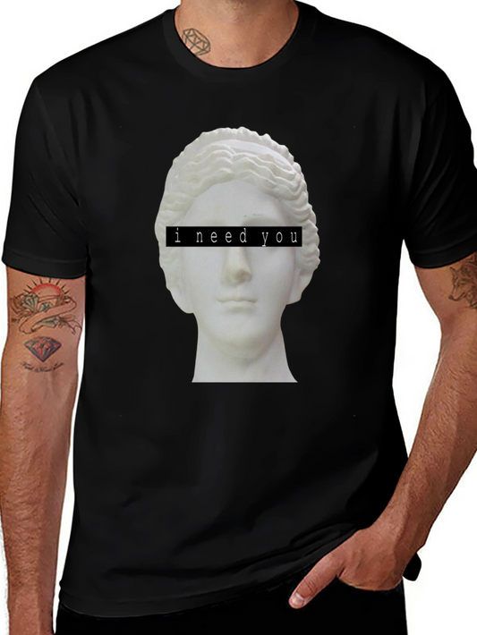 I Need You Statue Graphic Tee - Classic Black T-Shirt