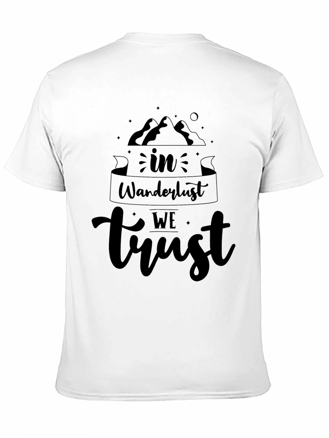 Wanderlust Trust Graphic Tee - Black Cotton T-Shirt