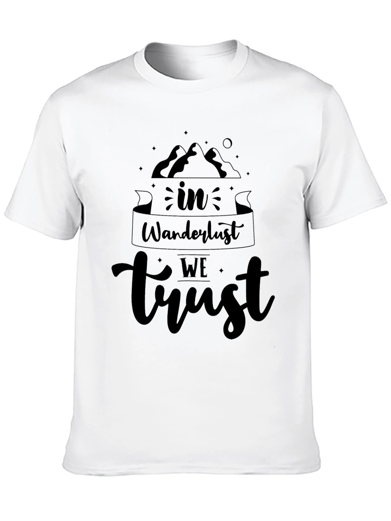 Wanderlust Trust Graphic Tee - Black Cotton T-Shirt