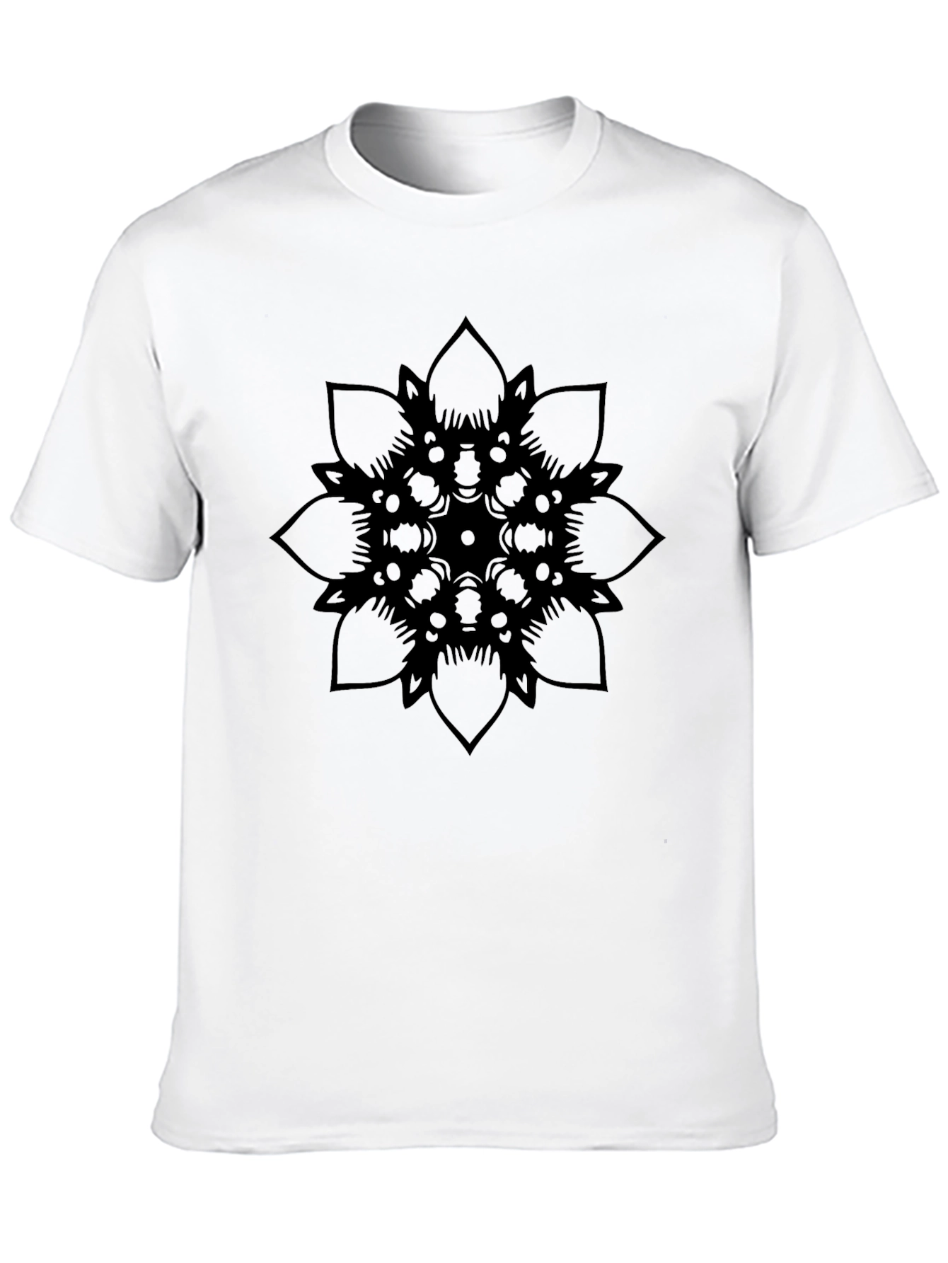 Black Mandala Graphic Tee - Casual Comfort