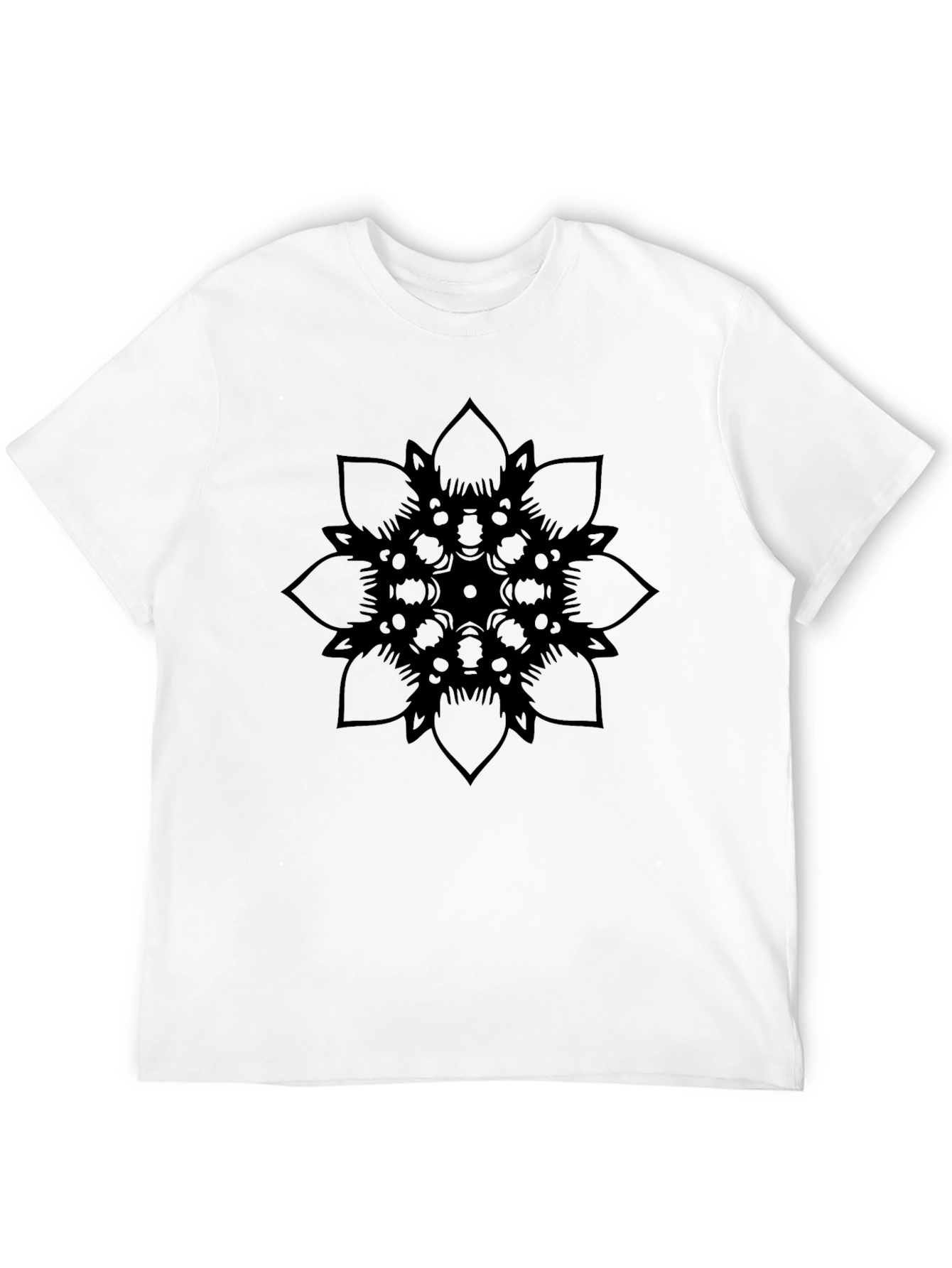 Black Mandala Graphic Tee - Casual Comfort
