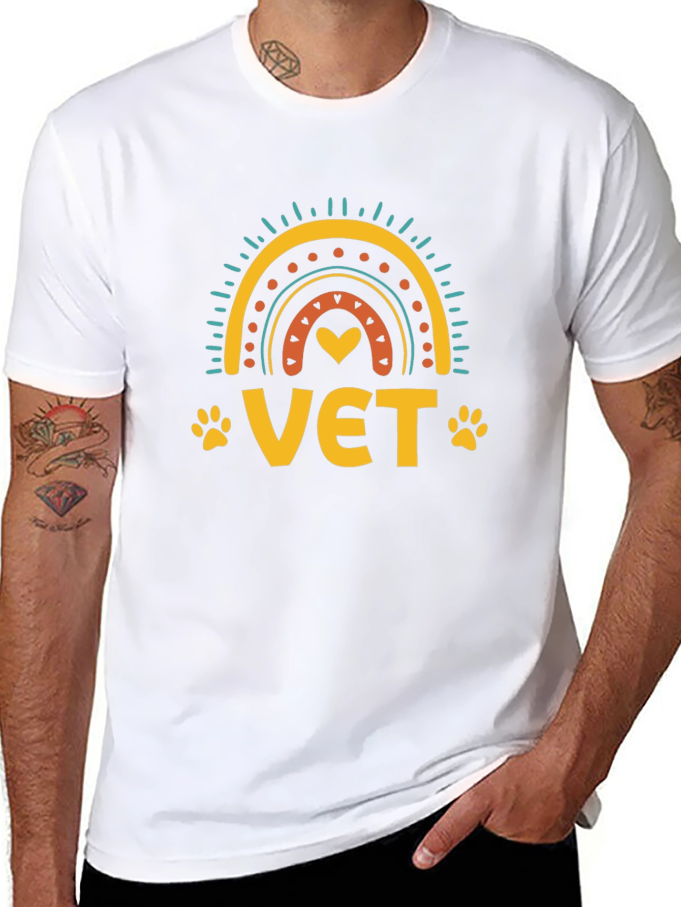 Vet Rainbow Graphic Tee - Animal Lover T-Shirt
