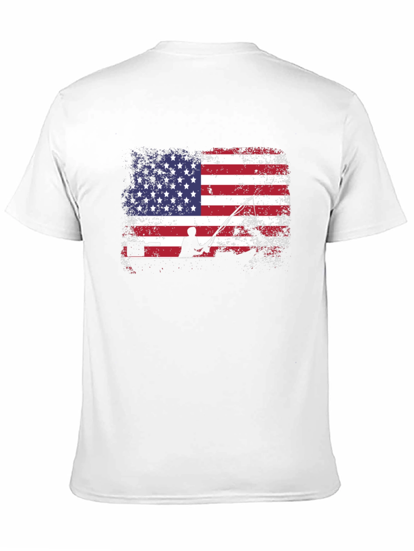 American Flag Fishing T-Shirt - Patriotic Angler Tee