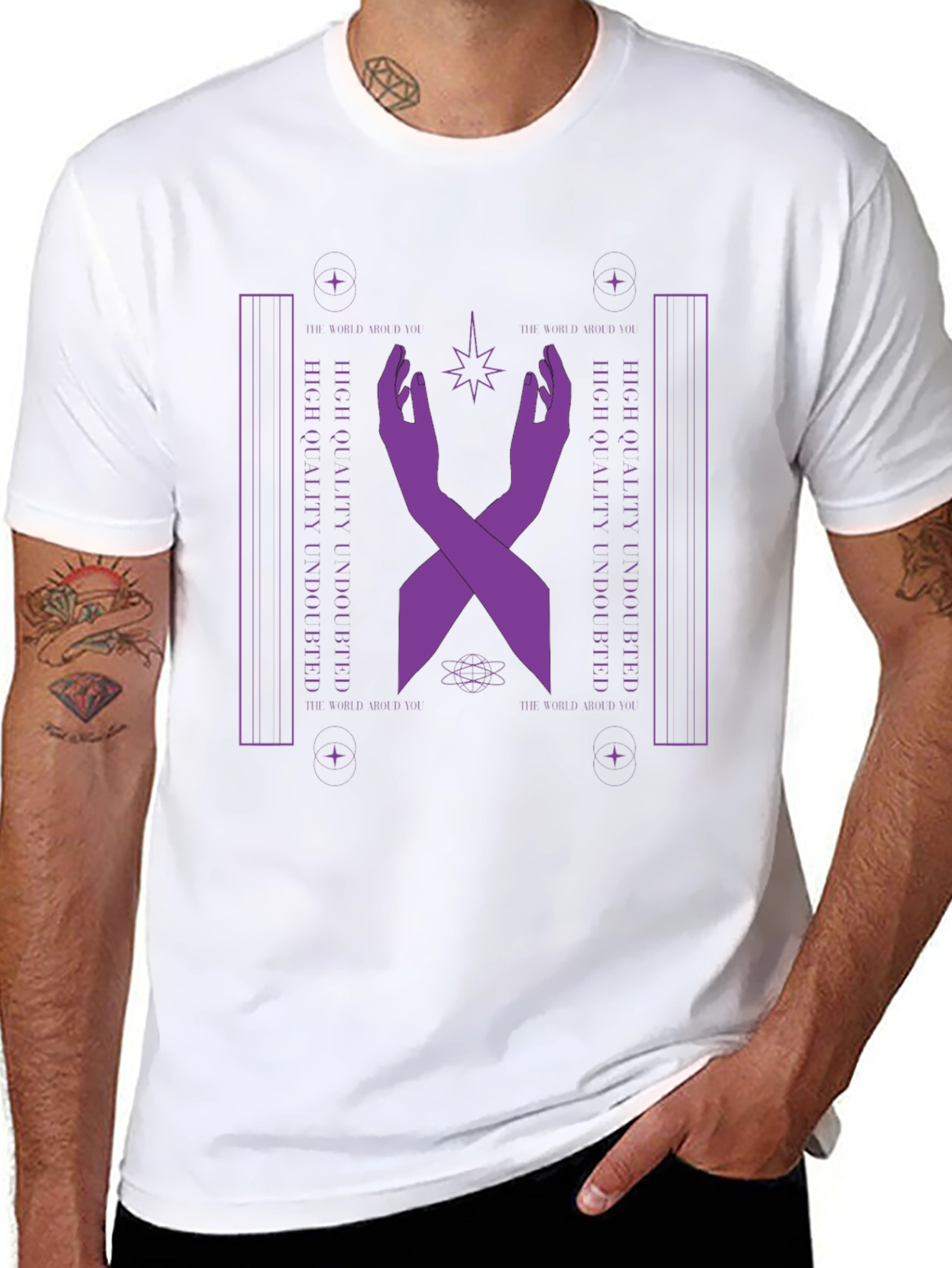 Mystic Purple Hands Graphic T-Shirt - Unisex