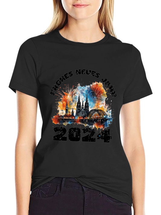 Frohes Neues Jahr 2024 T-Shirt - New Year Cologne Tee