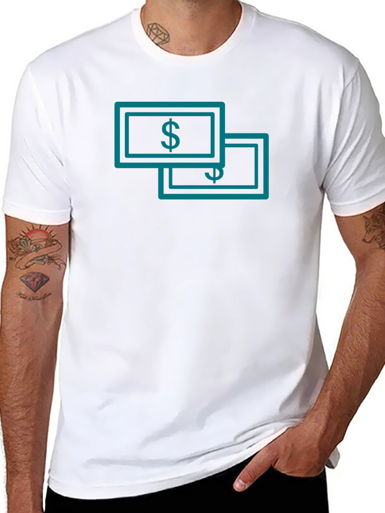 Money Graphic Black T-Shirt