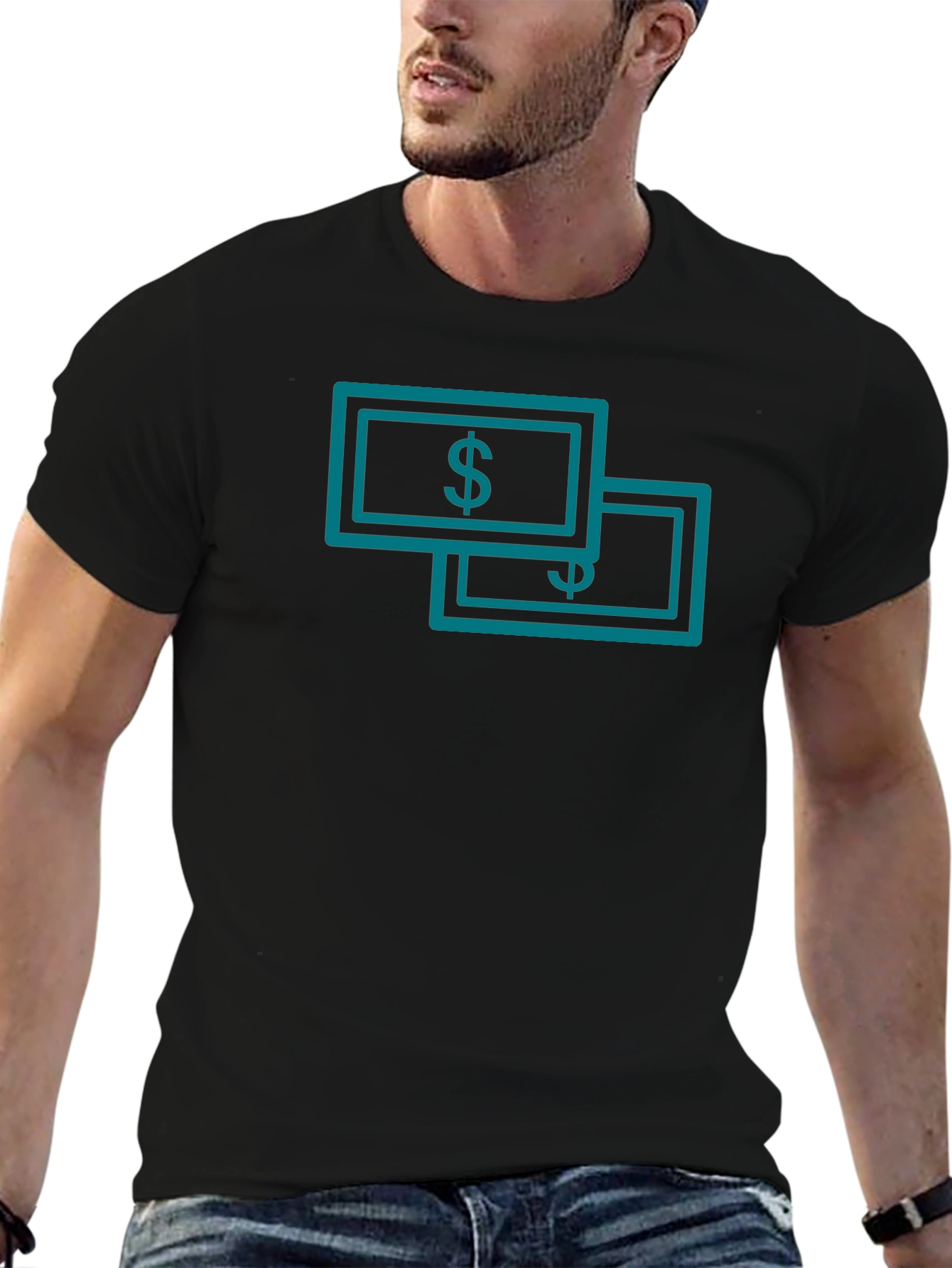 Money Graphic Black T-Shirt