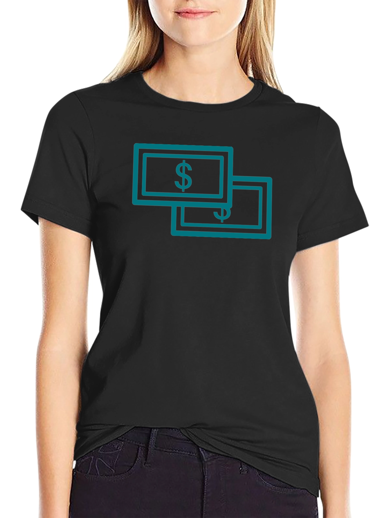 Money Graphic Black T-Shirt