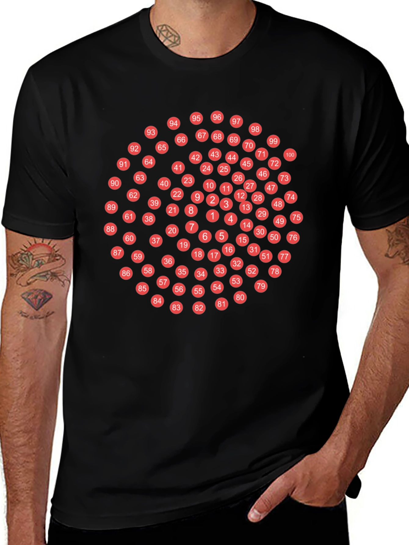 Numbered Circles Graphic T-Shirt