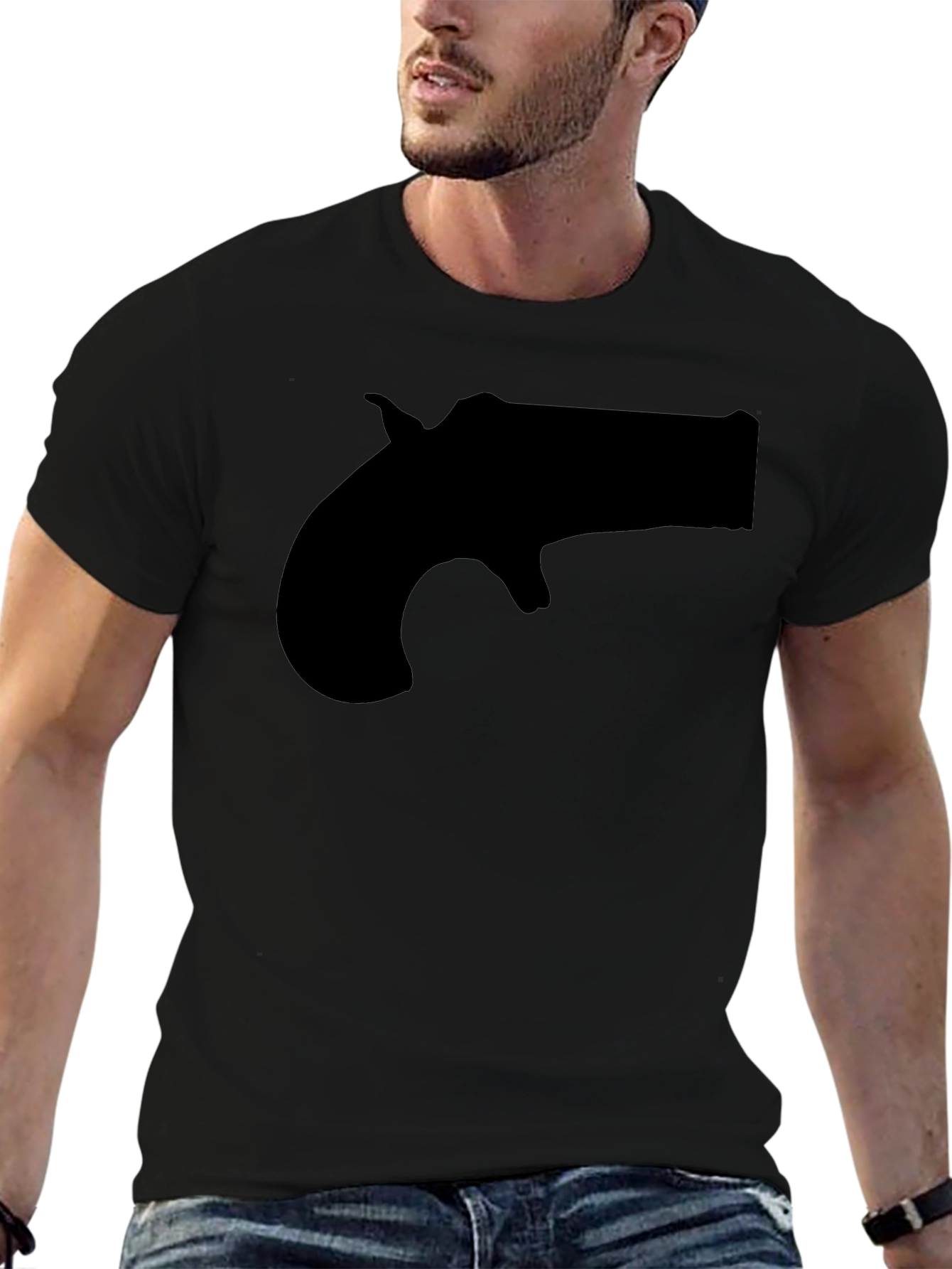 Novelty Derringer Silhouette Graphic T-Shirt