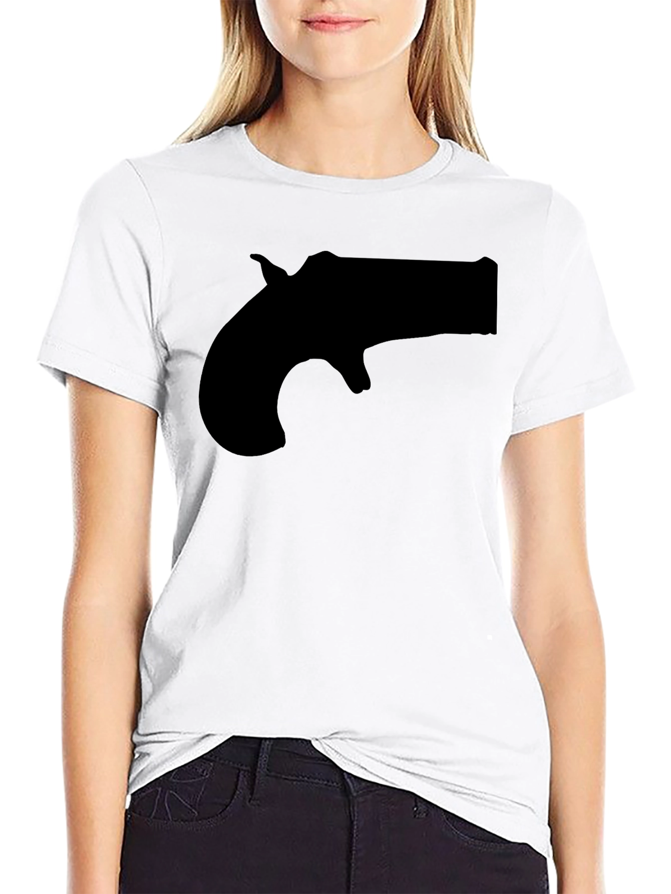 Novelty Derringer Silhouette Graphic T-Shirt
