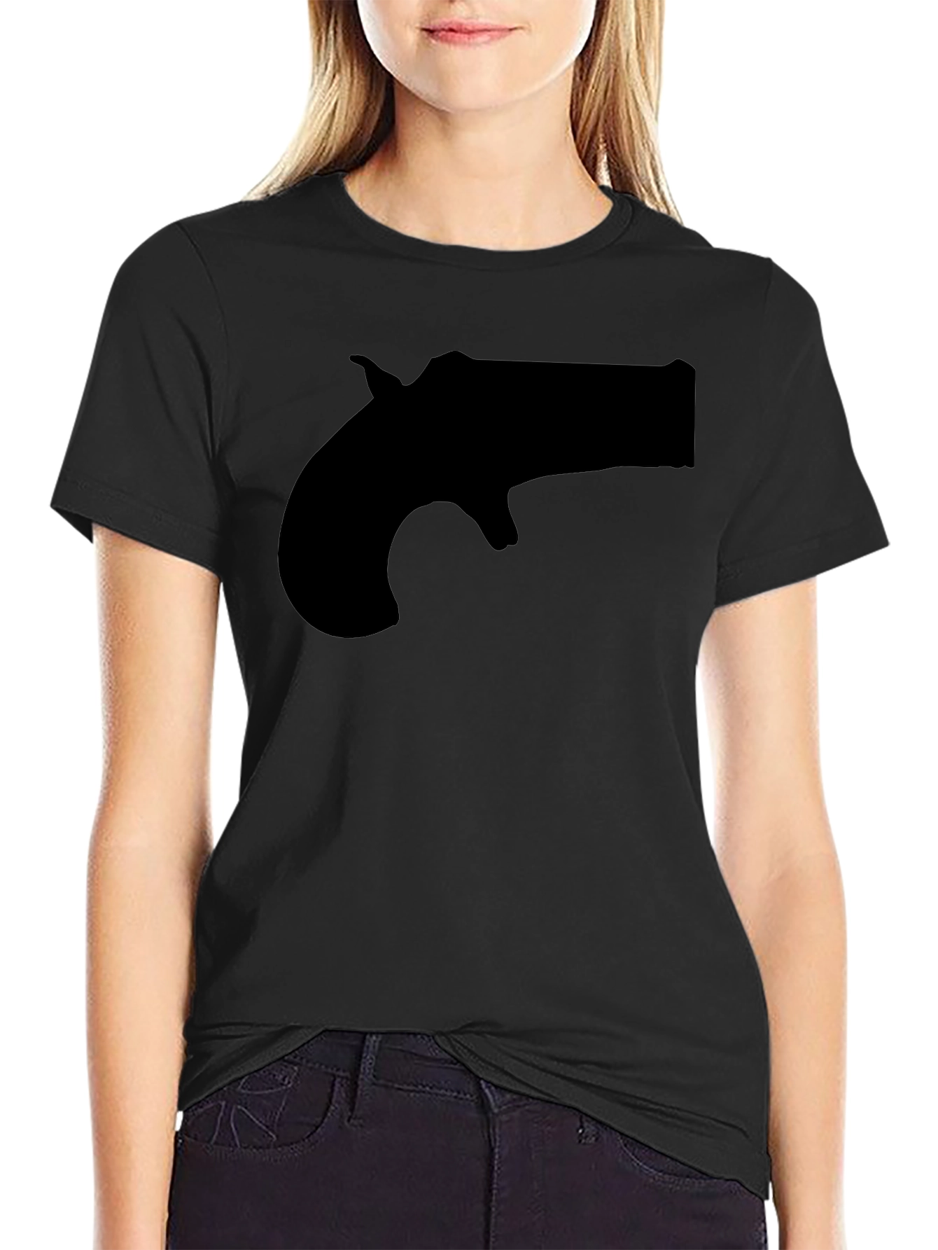 Novelty Derringer Silhouette Graphic T-Shirt