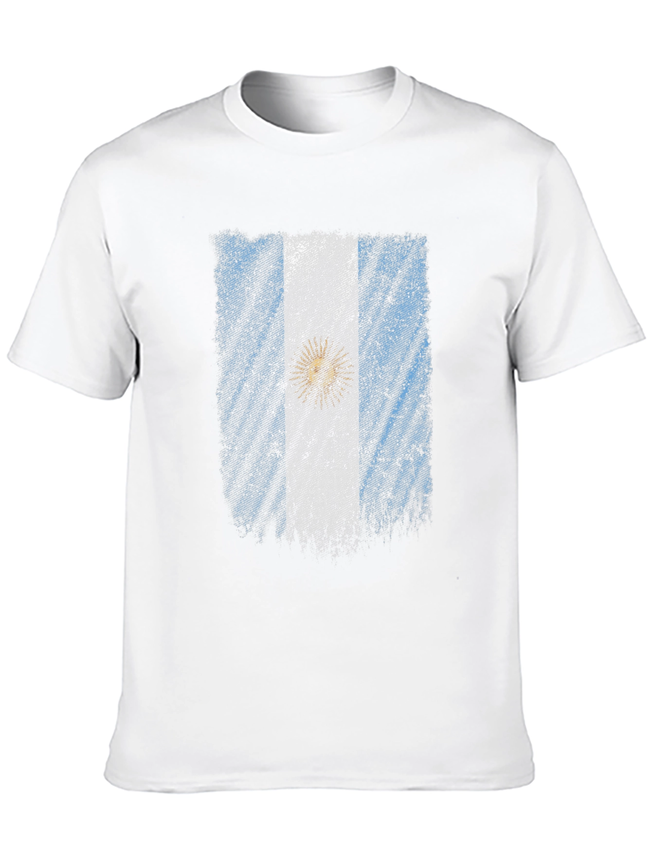 Argentina Flag Graphic T-Shirt - Black Crew Neck Tee