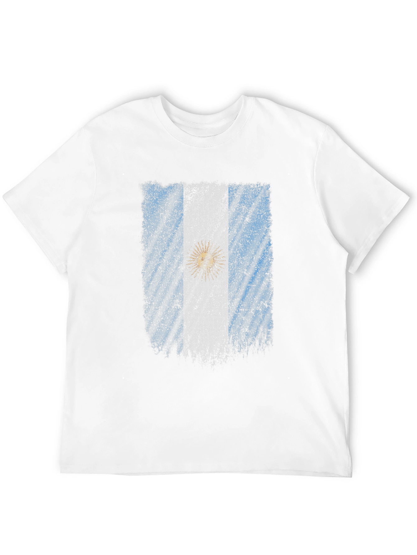 Argentina Flag Graphic T-Shirt - Black Crew Neck Tee