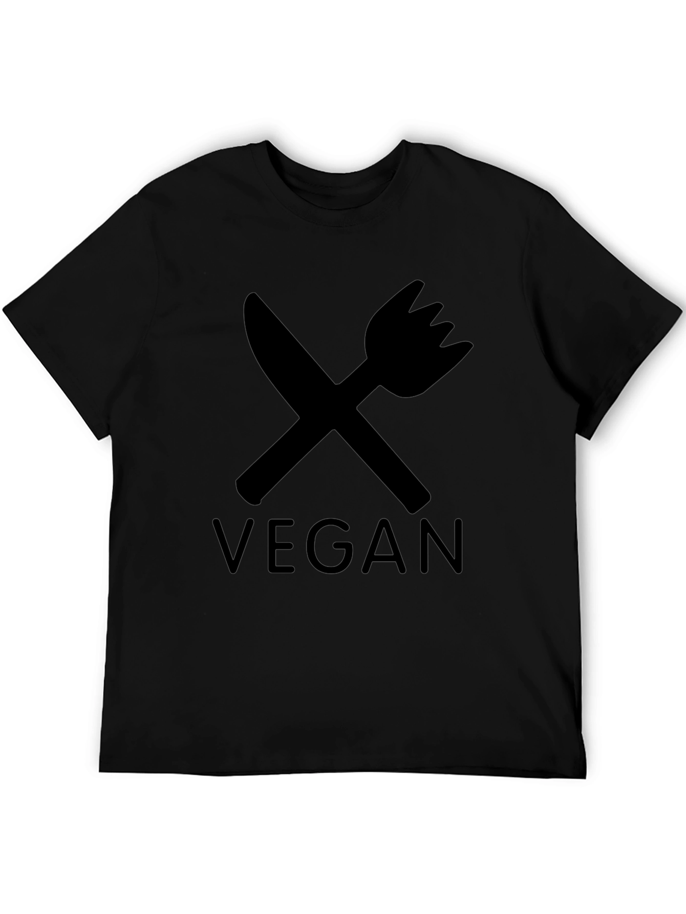 Vegan T-Shirt - Crossed Knife & Fork Design