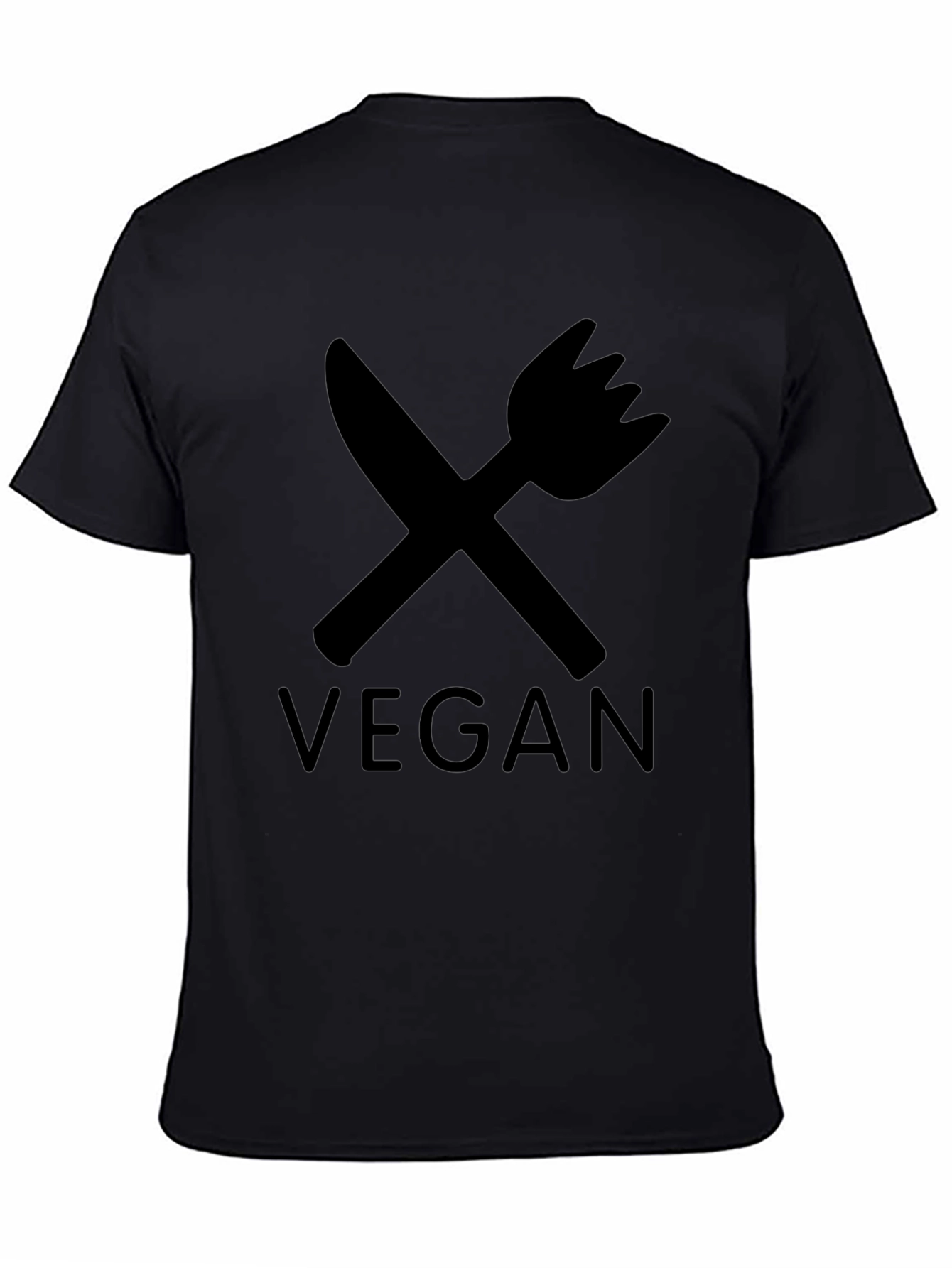 Vegan T-Shirt - Crossed Knife & Fork Design