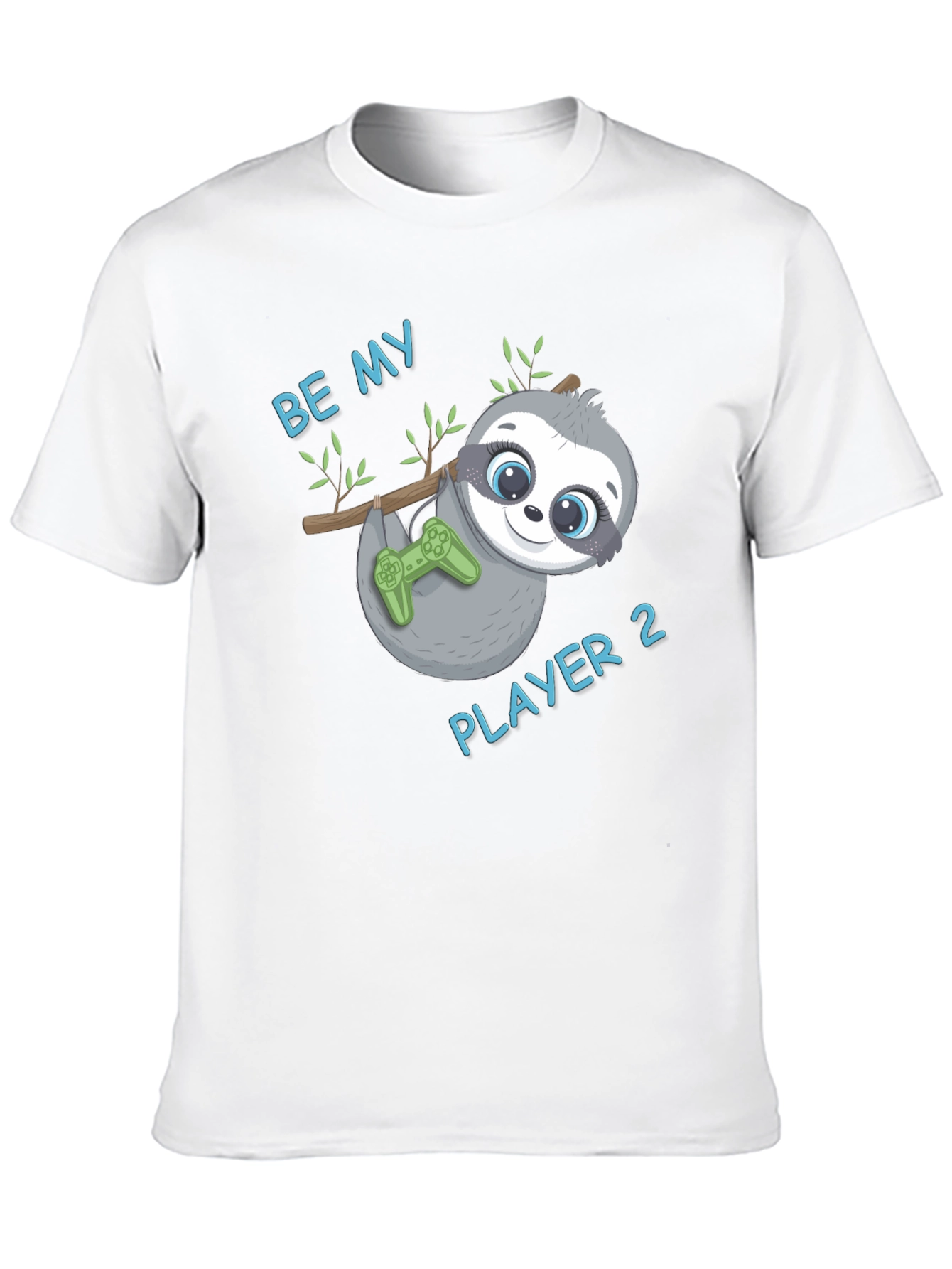 Be My Player 2 Sloth Gamer Black T-Shirt