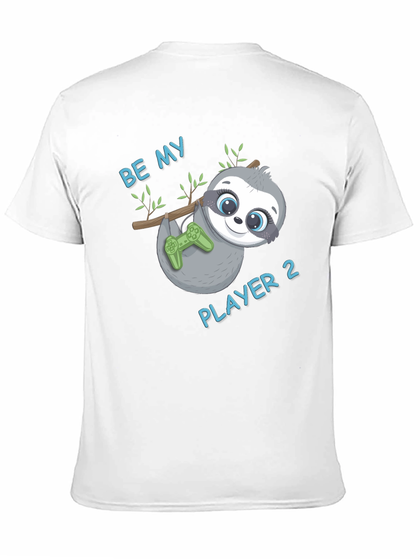 Be My Player 2 Sloth Gamer Black T-Shirt