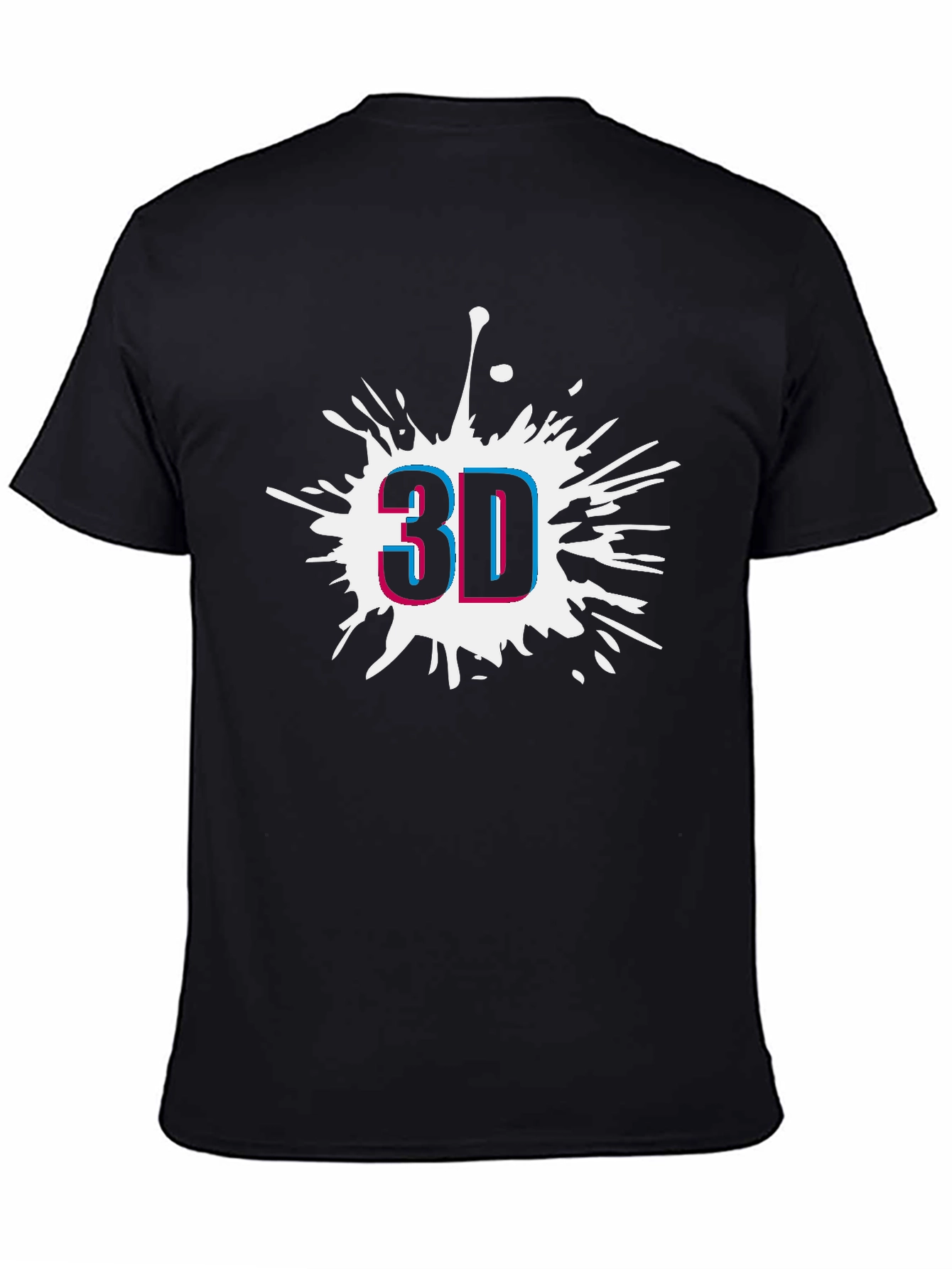Modern 3D Graphic Black T-Shirt
