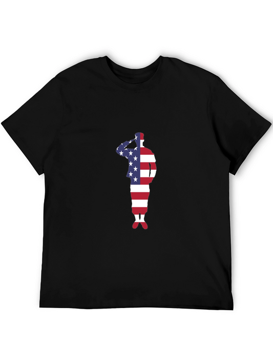 Patriotic American Flag Soldier T-Shirt
