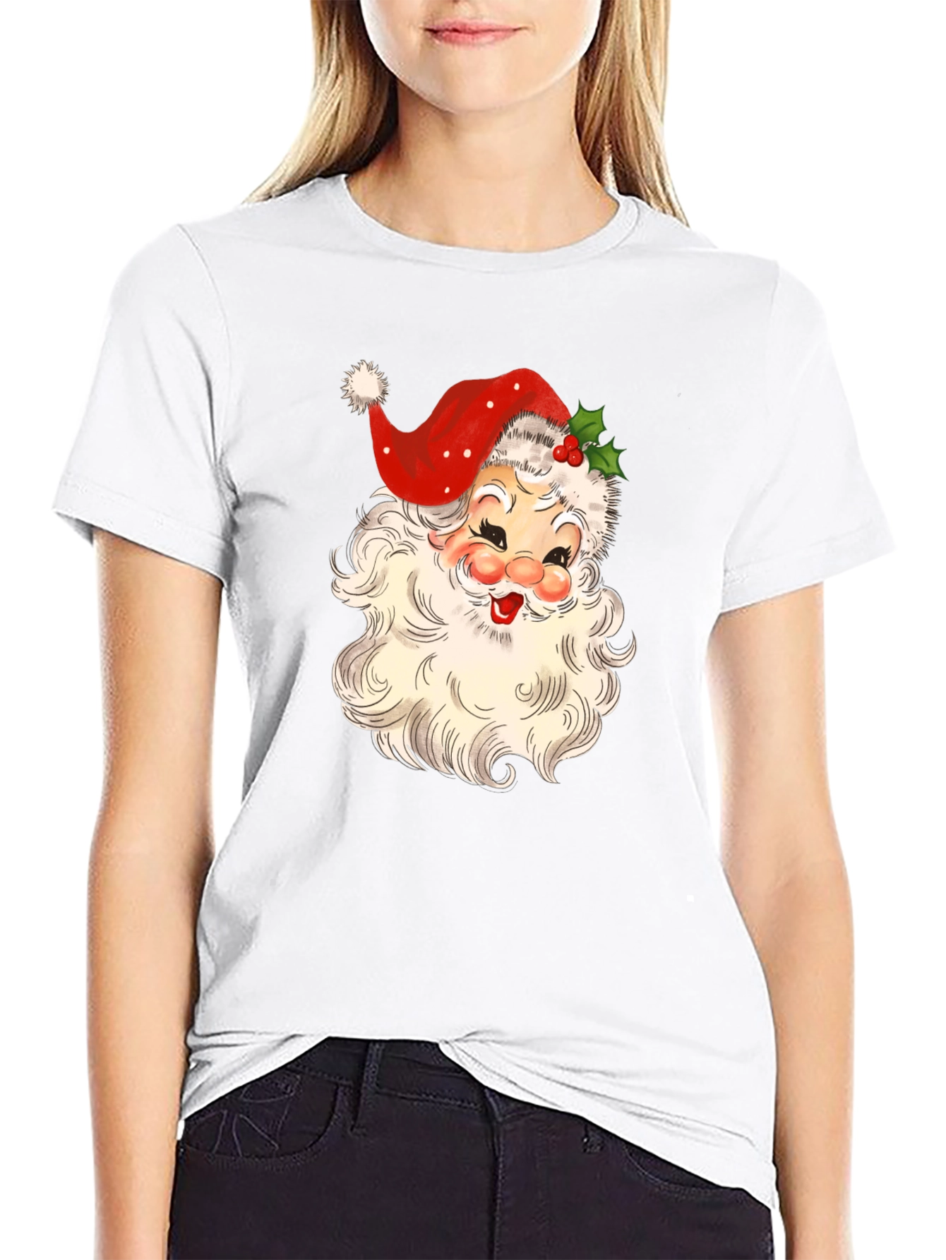 Retro Santa Graphic Tee - Festive Holiday Shirt