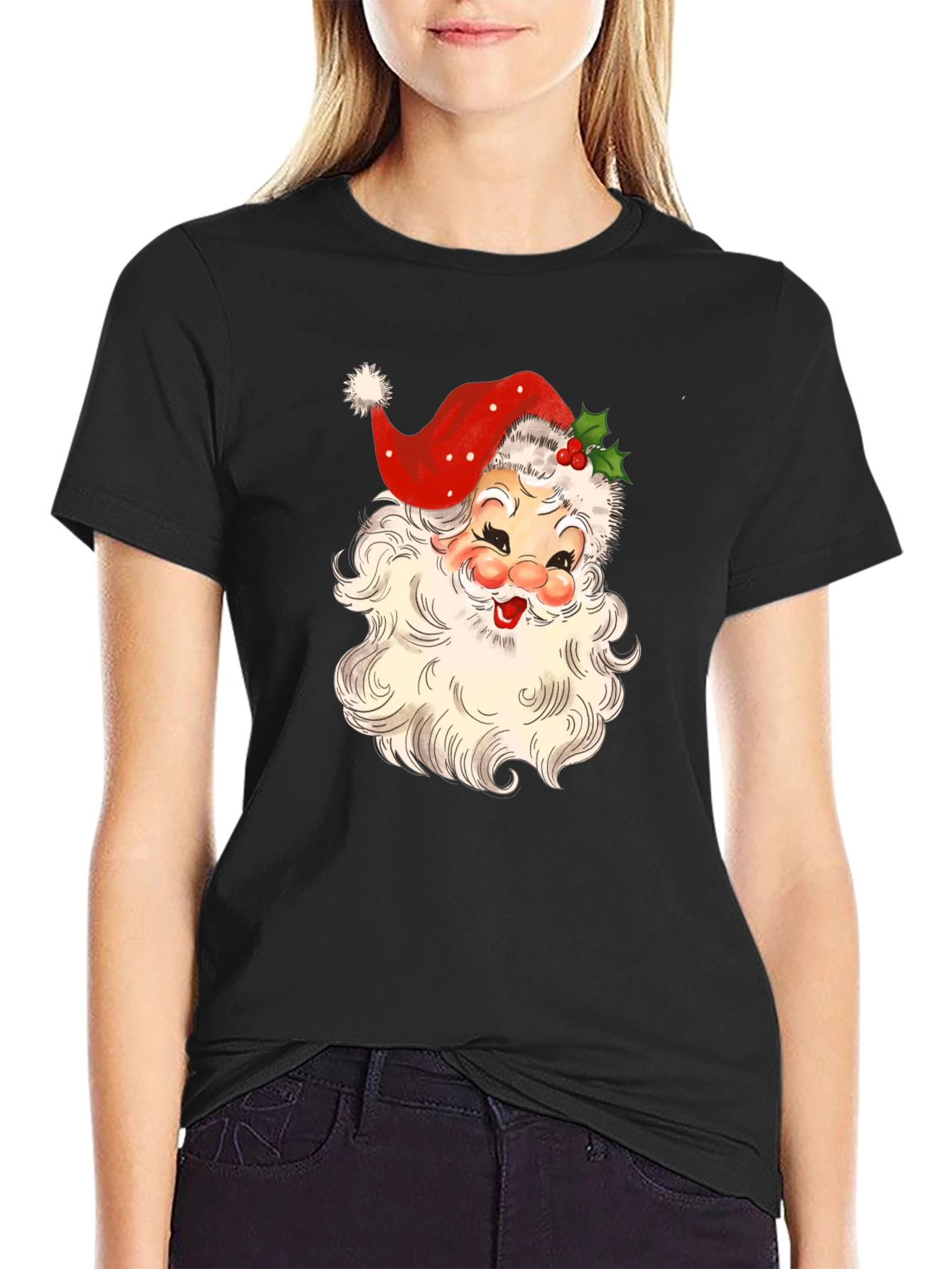 Retro Santa Graphic Tee - Festive Holiday Shirt