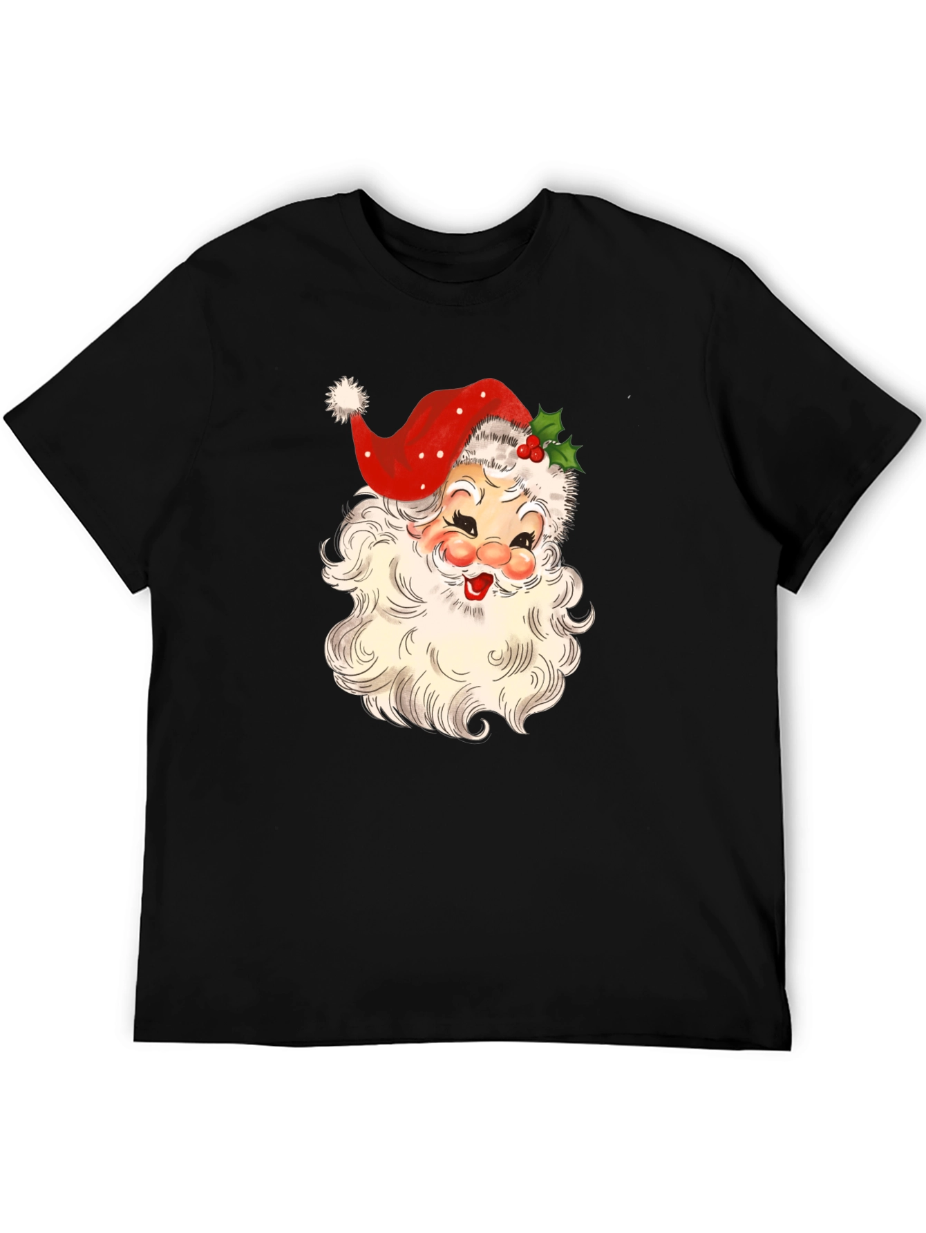 Retro Santa Graphic Tee - Festive Holiday Shirt