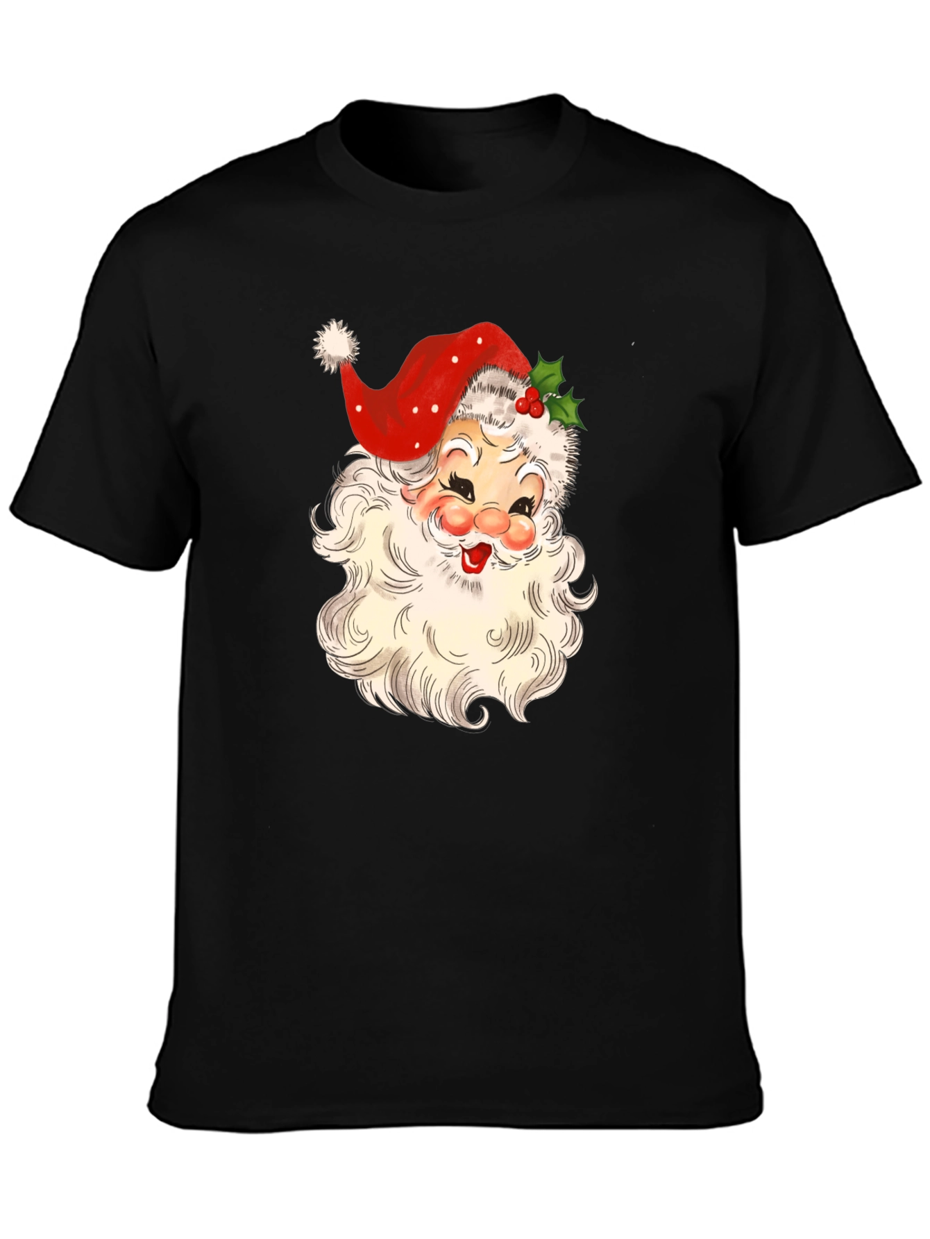 Retro Santa Graphic Tee - Festive Holiday Shirt