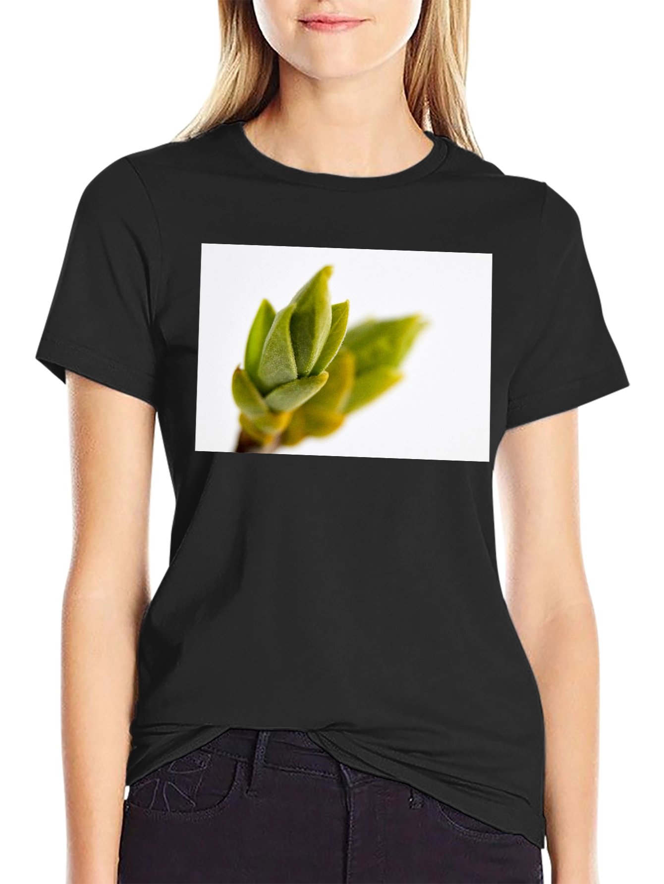 Nature Print Black T-Shirt