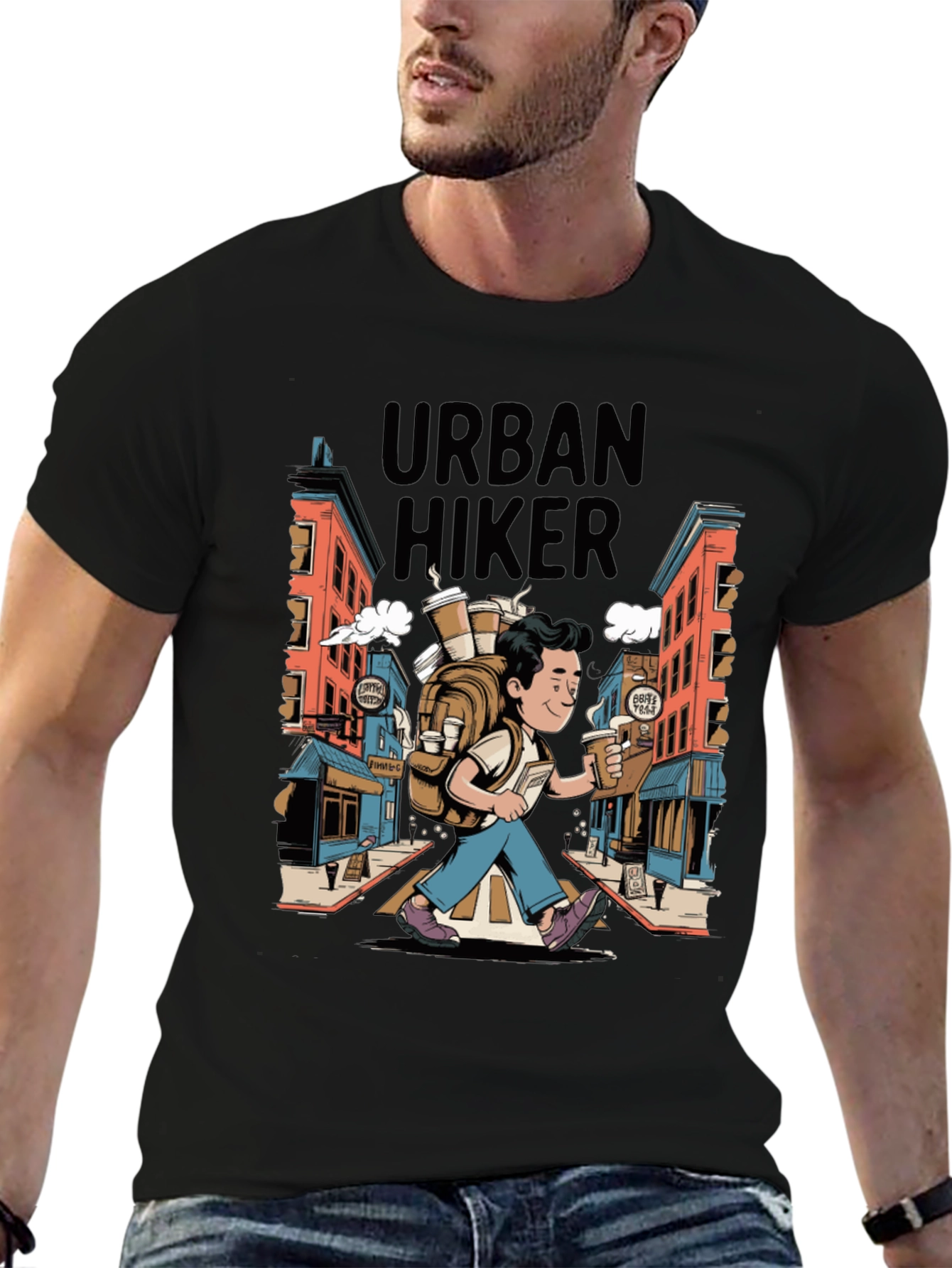 Urban Hiker Graphic Tee - Coffee Lovers Adventure