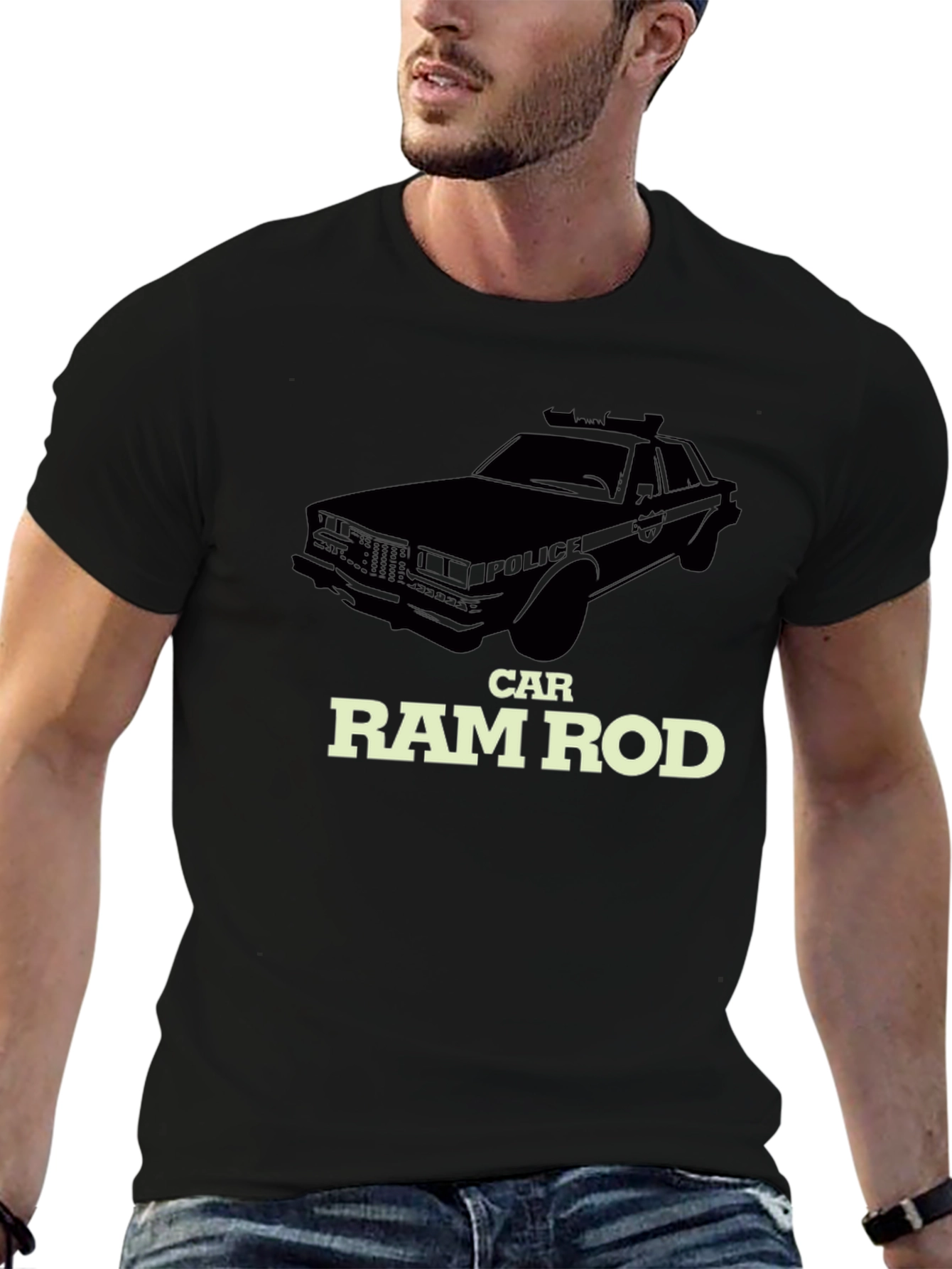 Car RamRod T-Shirt - Black Cotton Tee