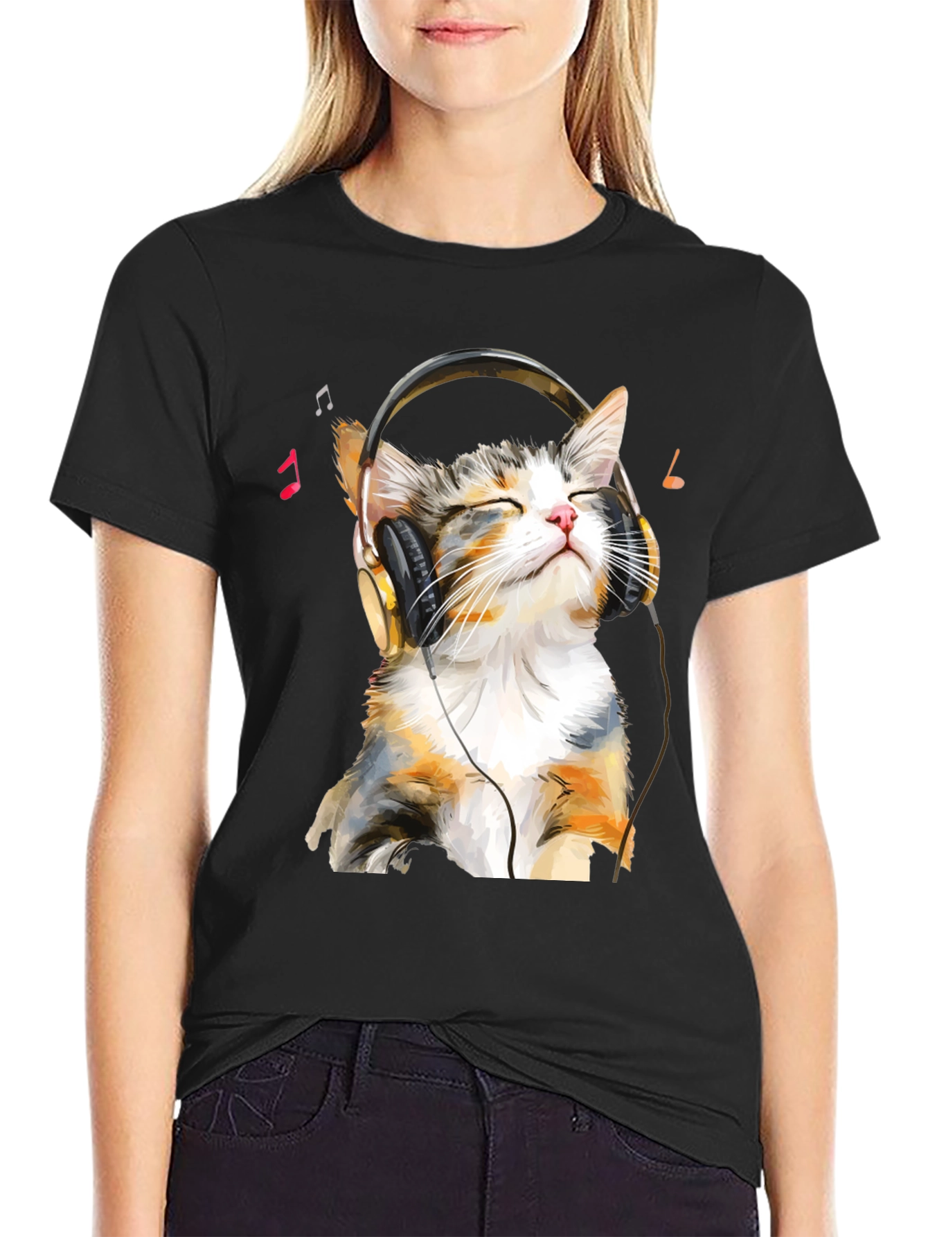 Cool Cat Headphones Graphic Tee