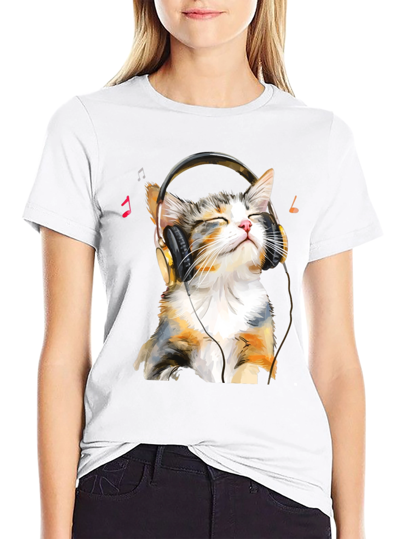 Cool Cat Headphones Graphic Tee