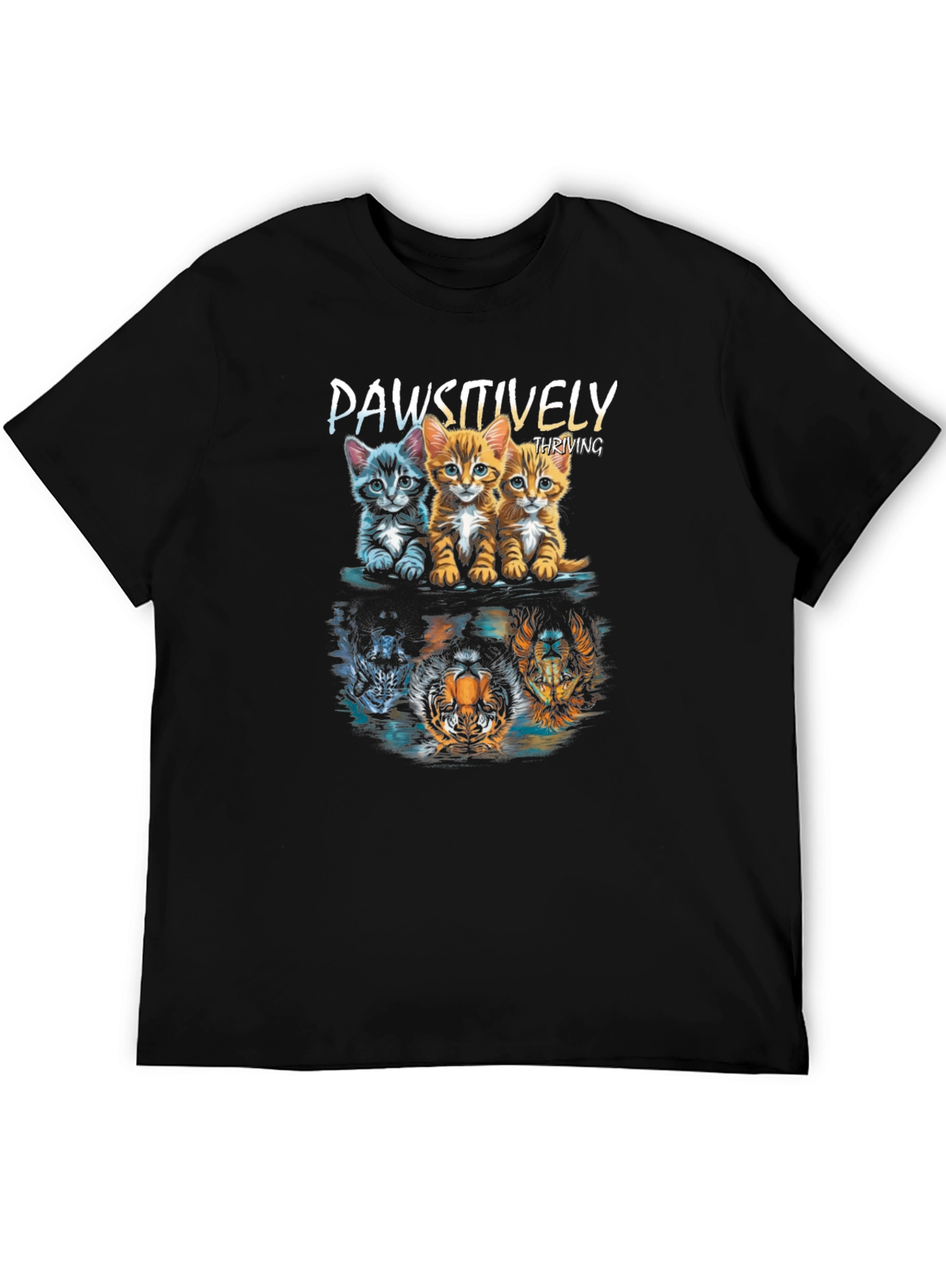 Paw-sitively Thriving Cat & Tiger Graphic Tee