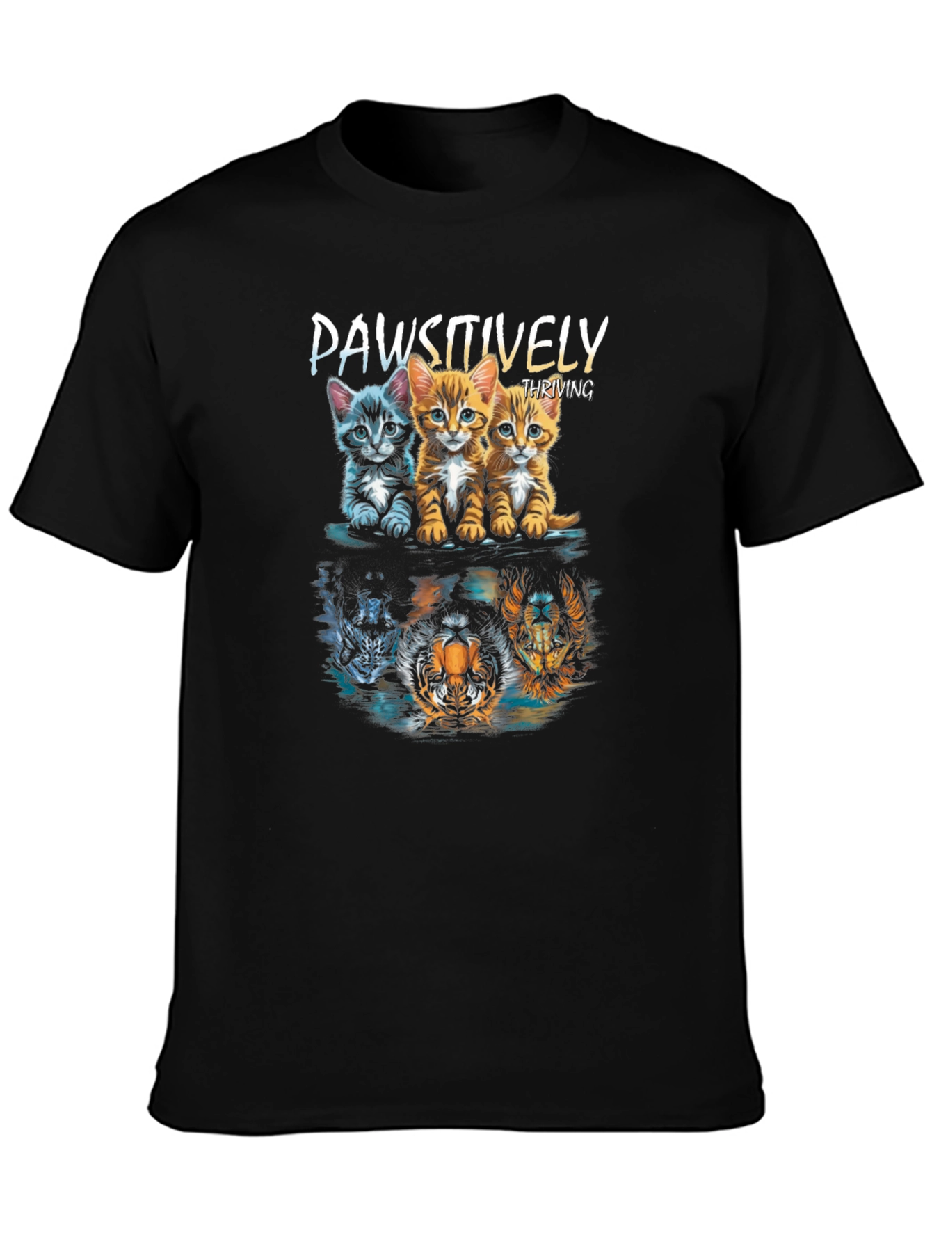 Paw-sitively Thriving Cat & Tiger Graphic Tee