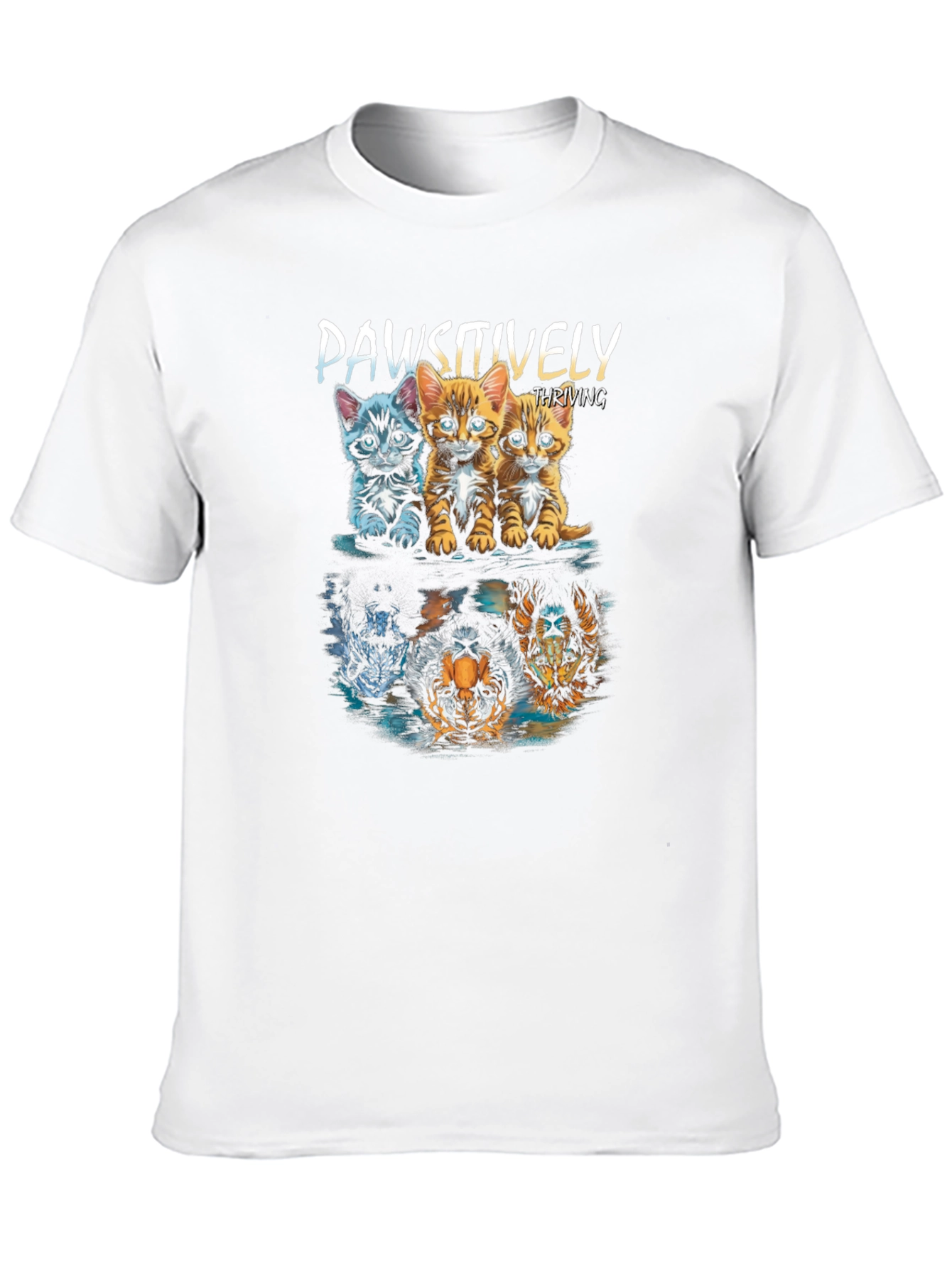 Paw-sitively Thriving Cat & Tiger Graphic Tee