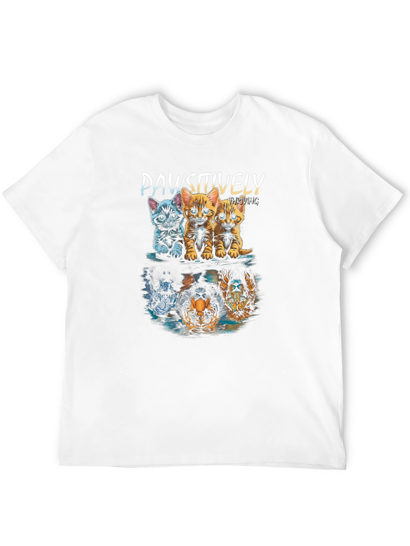 Paw-sitively Thriving Cat & Tiger Graphic Tee