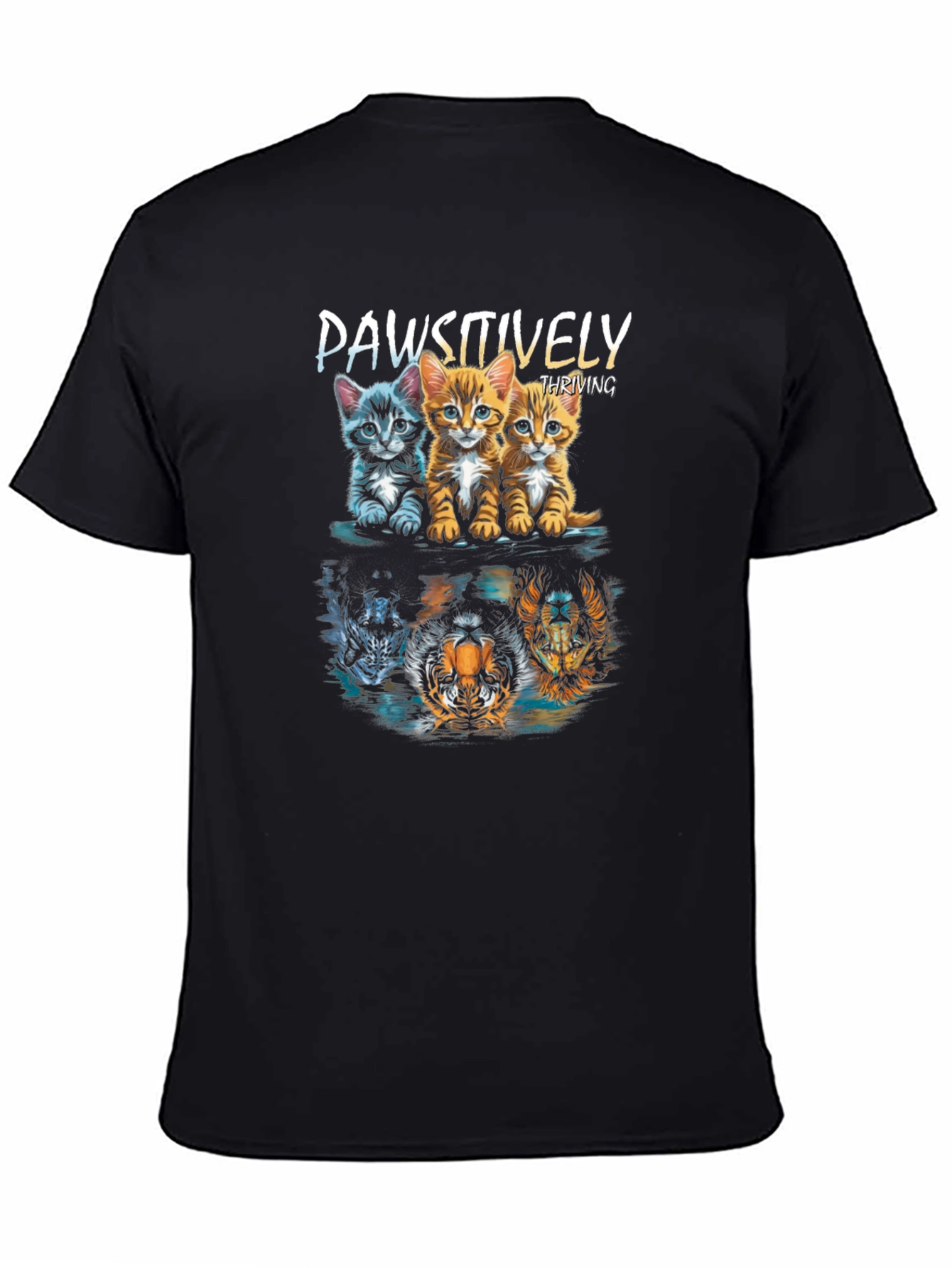 Paw-sitively Thriving Cat & Tiger Graphic Tee
