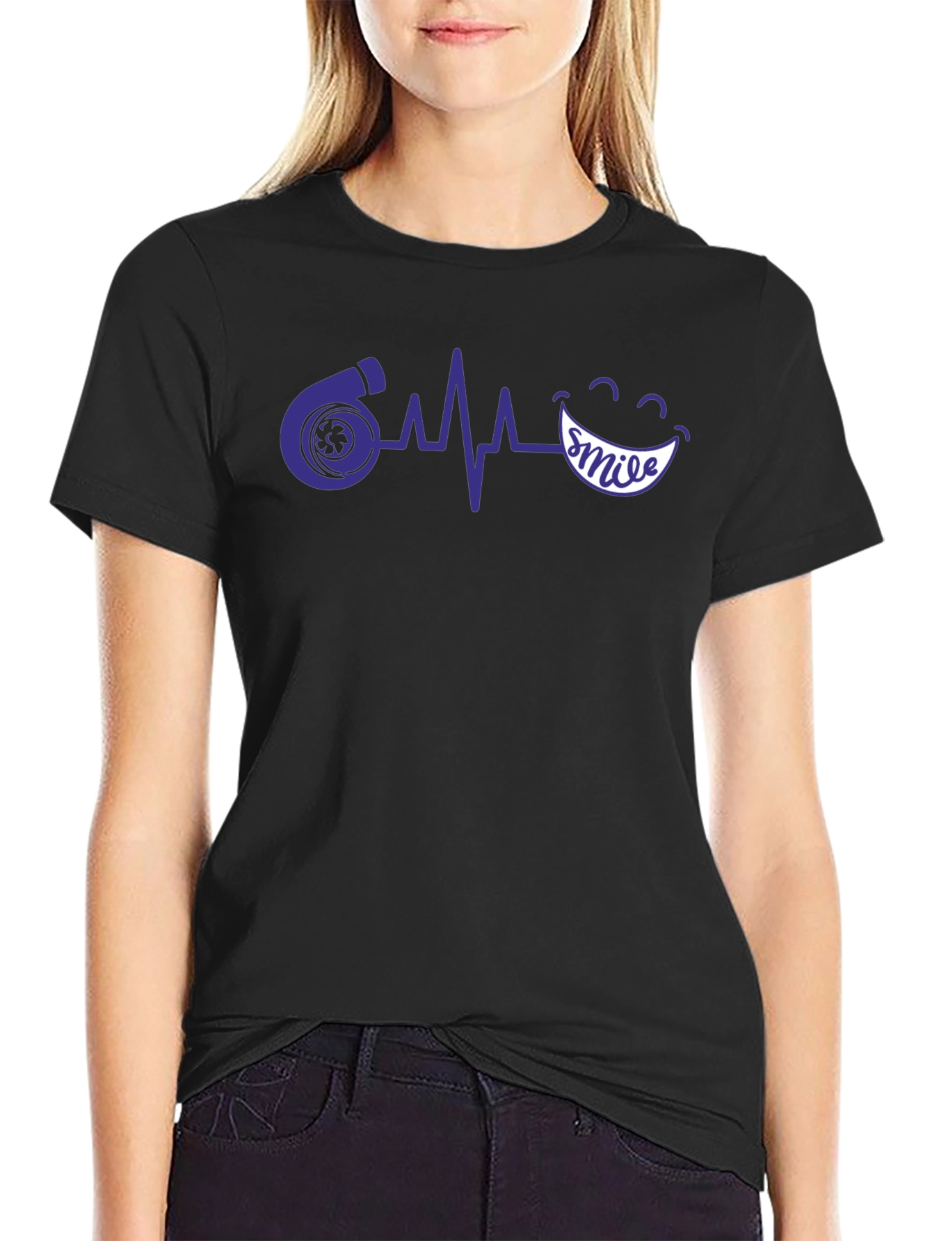 Turbo Heartbeat Smile T-Shirt - Black