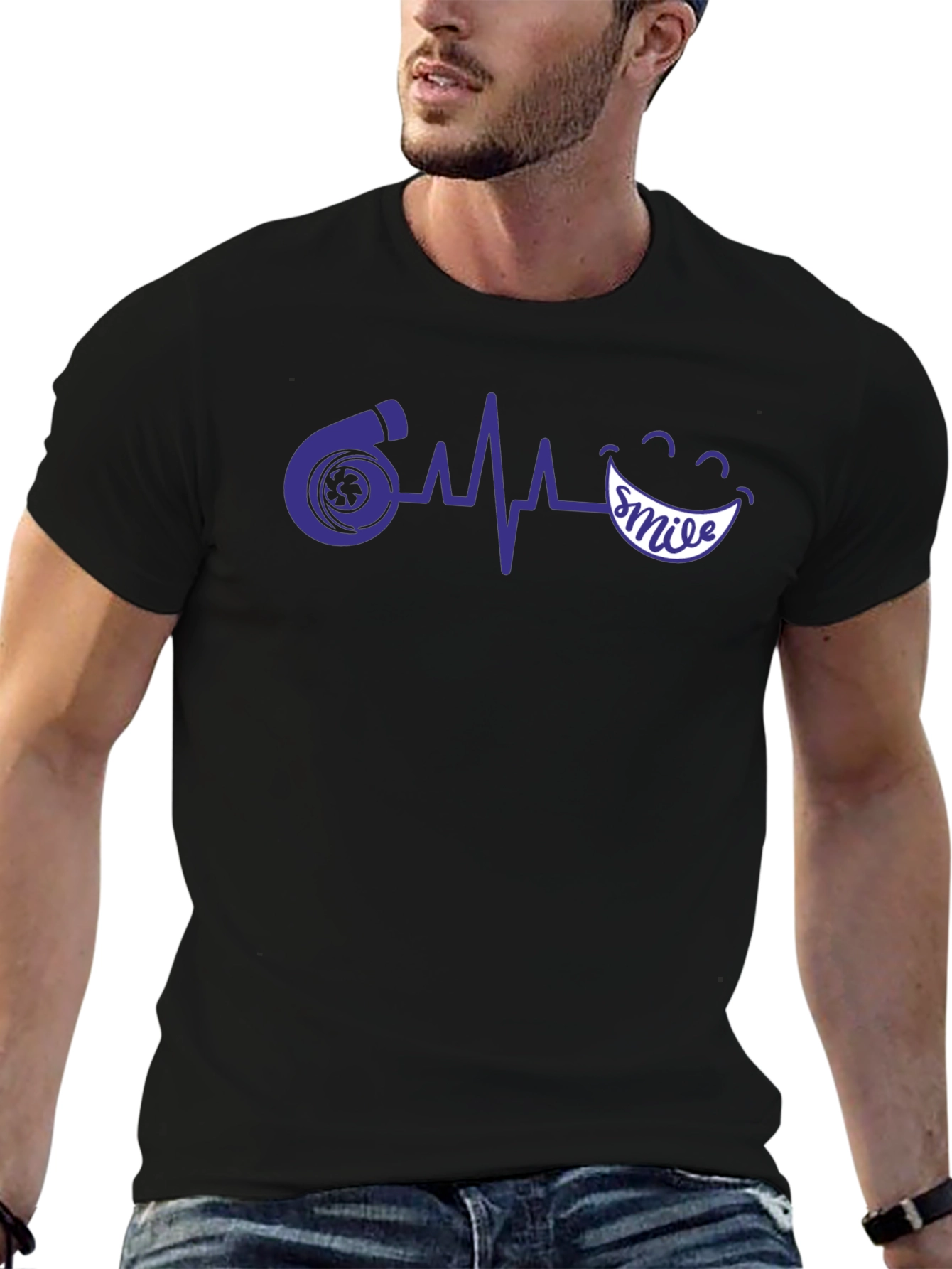 Turbo Heartbeat Smile T-Shirt - Black