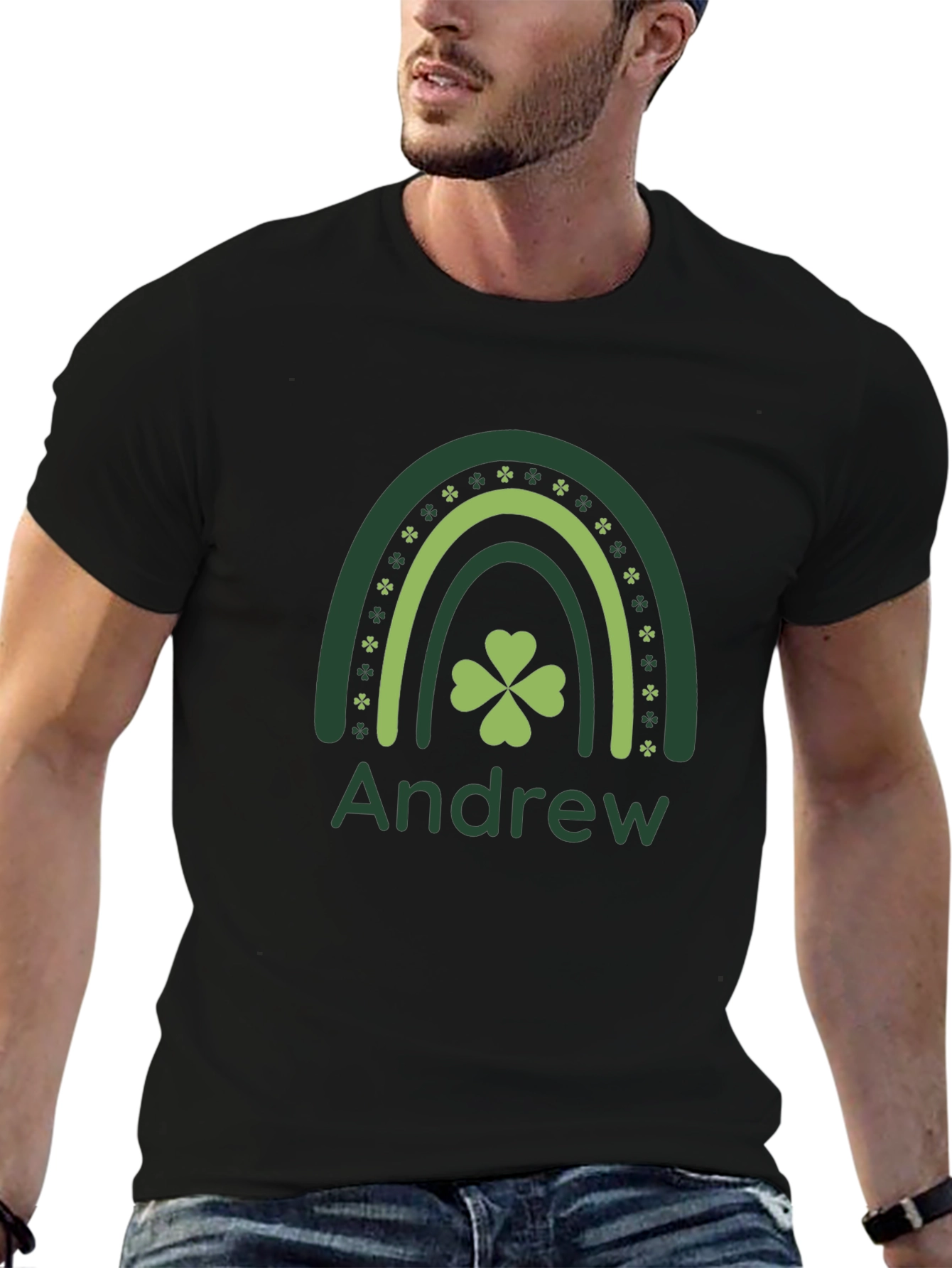 St. Patricks Day Andrew Rainbow Shamrock T-Shirt
