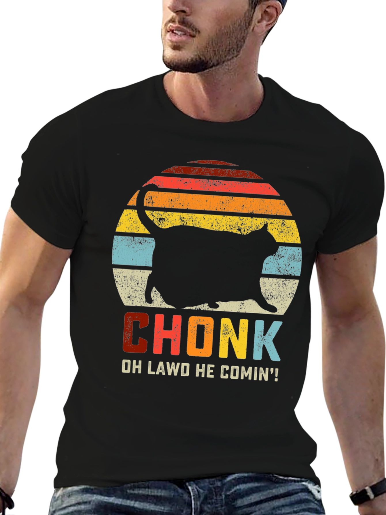 Chonk Cat T-Shirt: Oh Lawd He Comin!