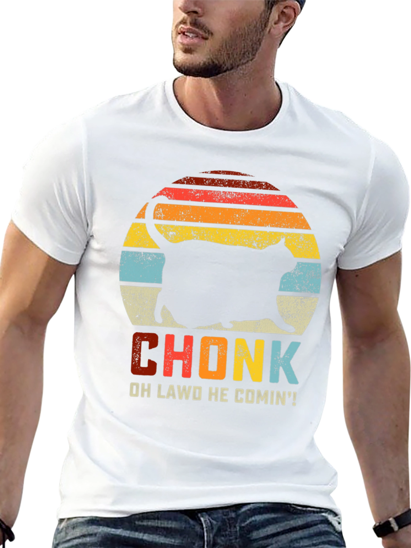 Chonk Cat T-Shirt: Oh Lawd He Comin!