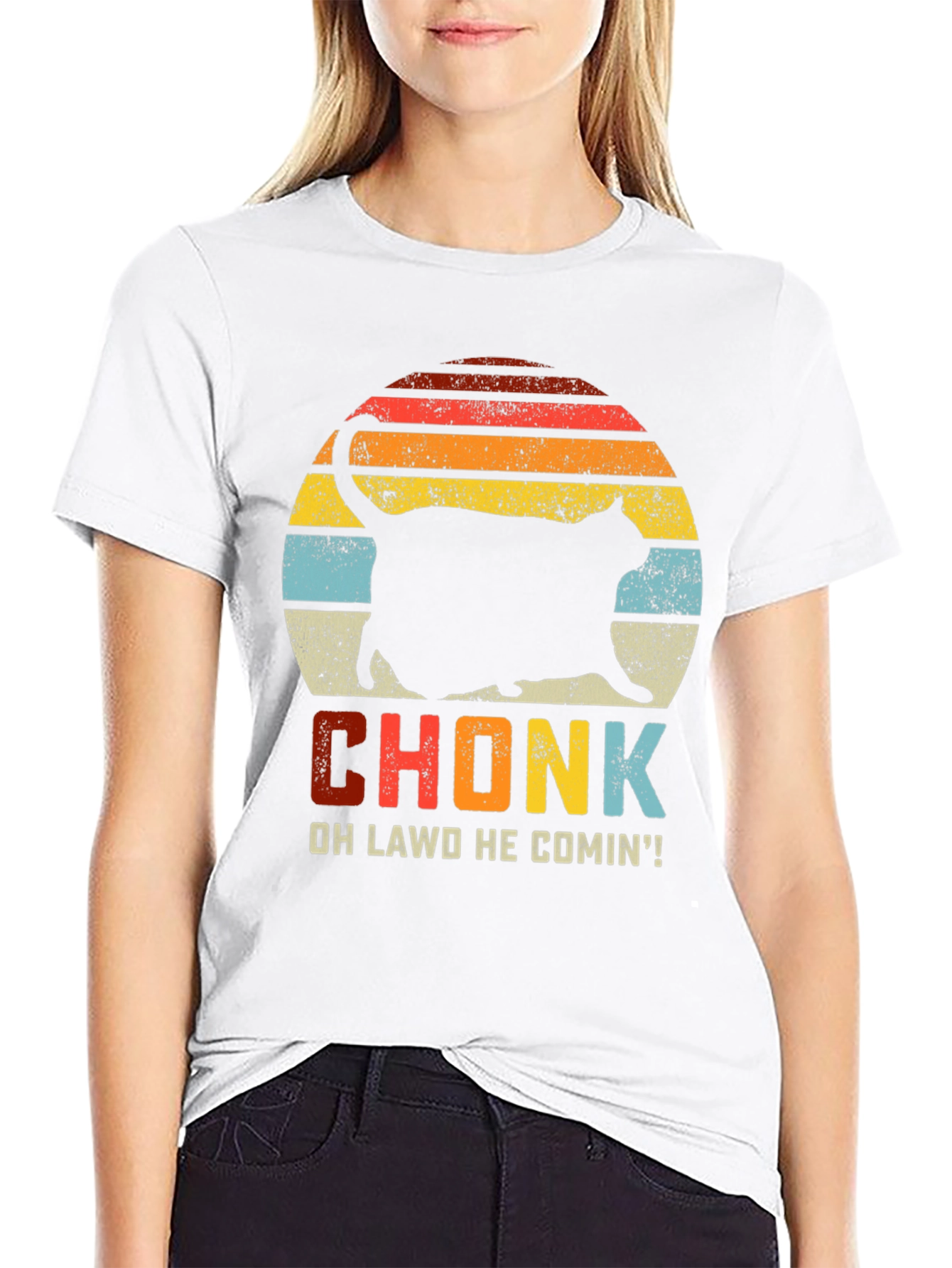 Chonk Cat T-Shirt: Oh Lawd He Comin!