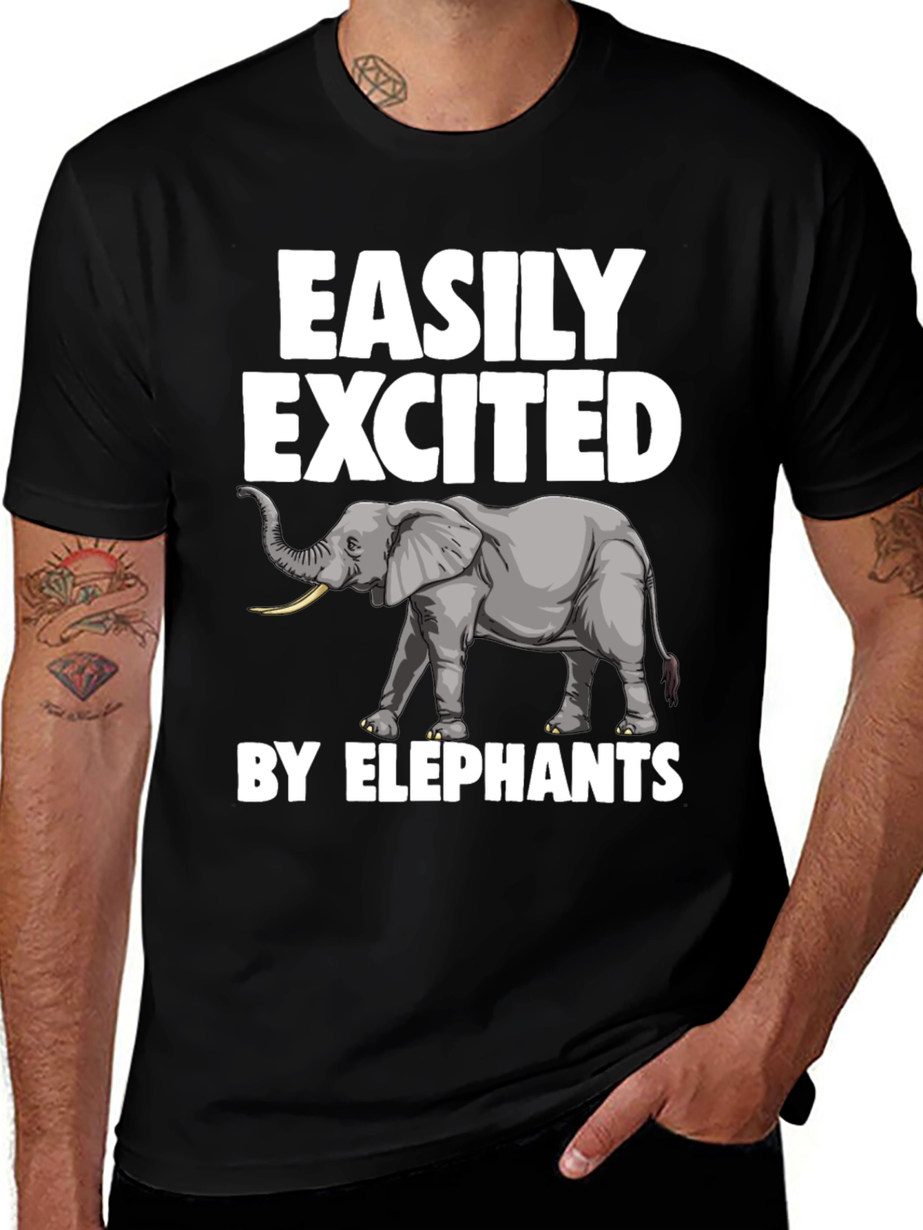 Easily Excited by Elephants Graphic T-Shirt