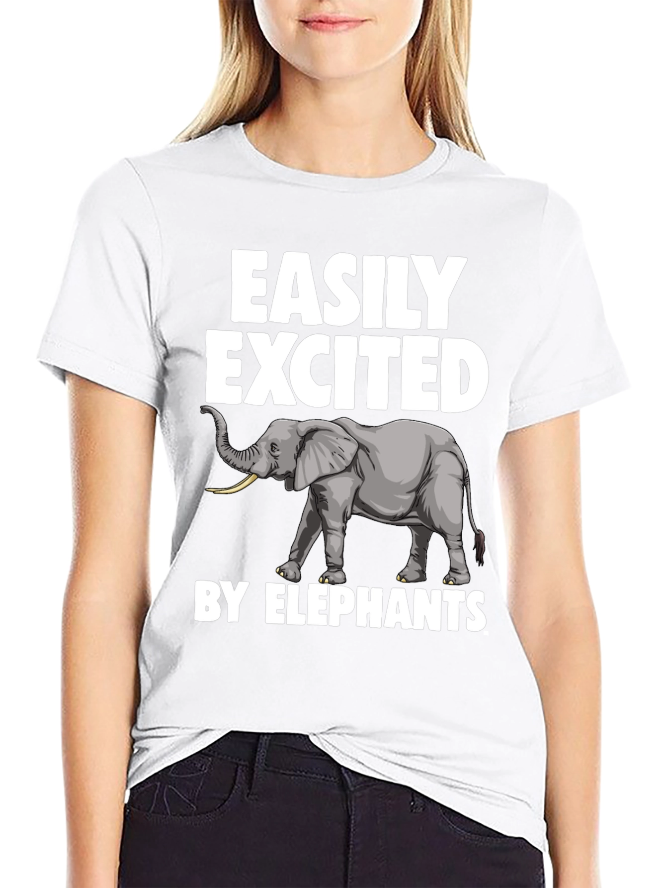 Easily Excited by Elephants Graphic T-Shirt