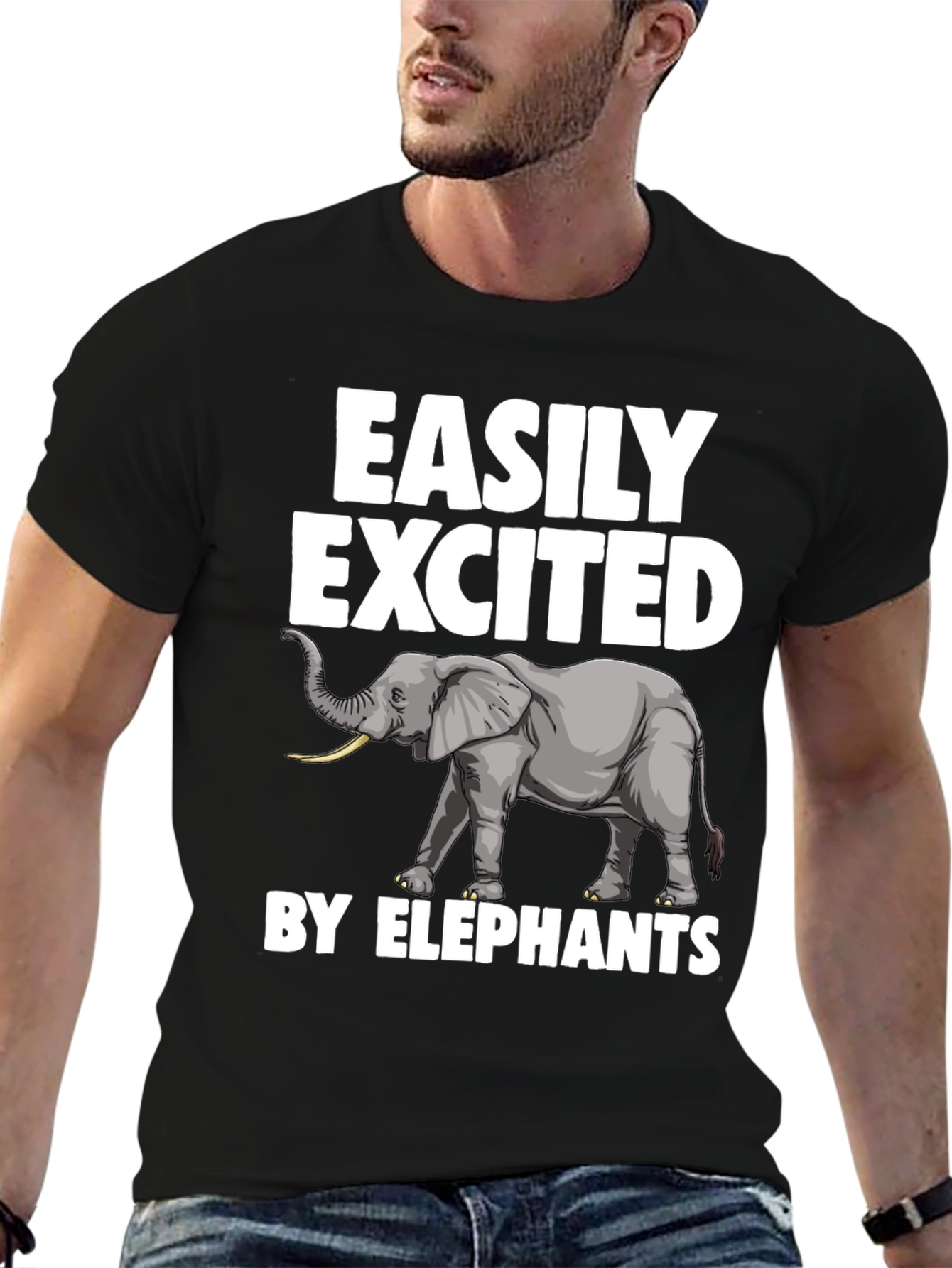 Easily Excited by Elephants Graphic T-Shirt