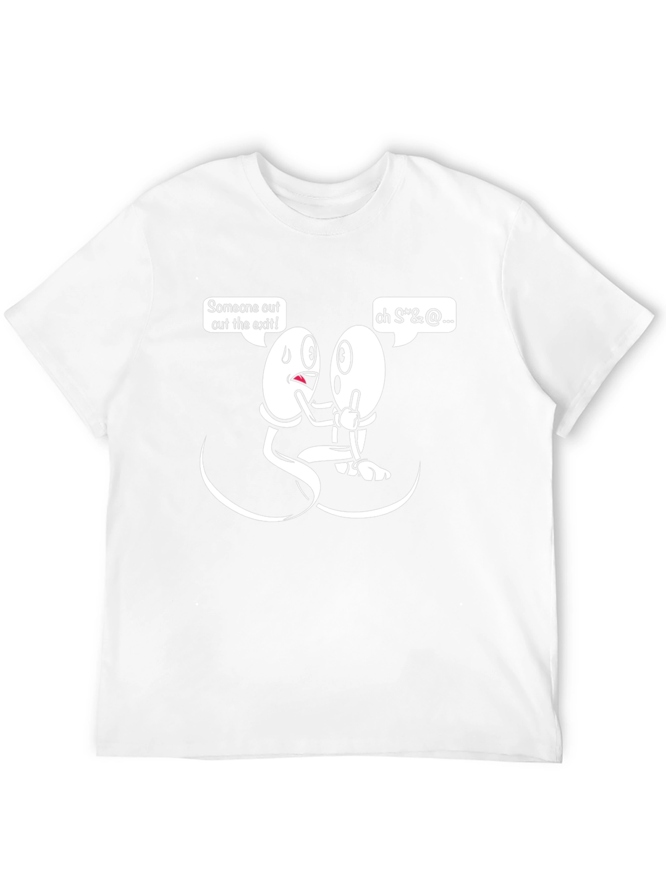 Funny Sperm Cartoon Graphic Mens Black T-Shirt